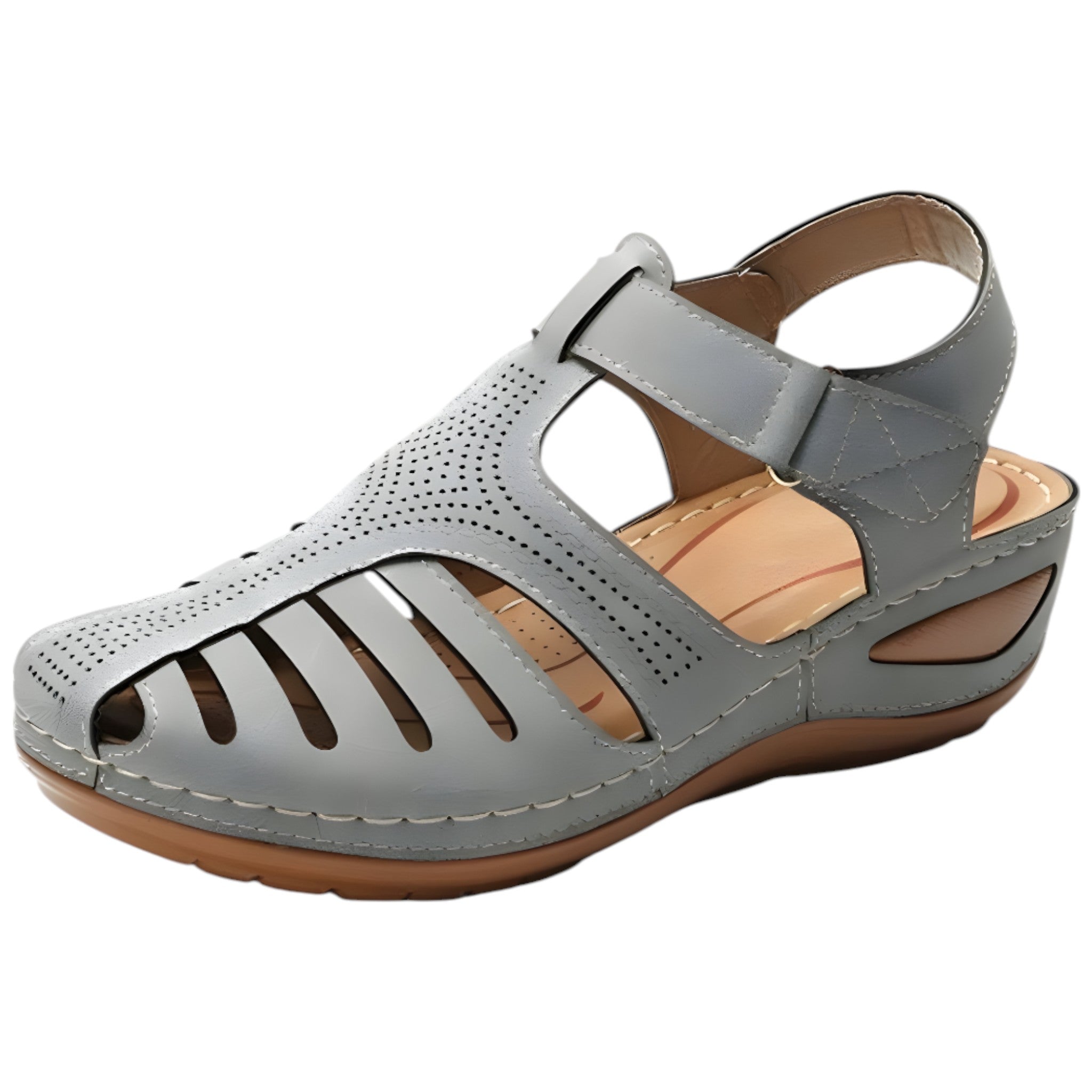 Sandali comfort traforati con cinturino Uomo - Grigio - breathable sandals casual sandals cinturino comfort easy wear sandals fashion sandals nova | sandali comfort traforati con cinturino - €25 sandali sandali comfort traforati uomo - Concept Palermo