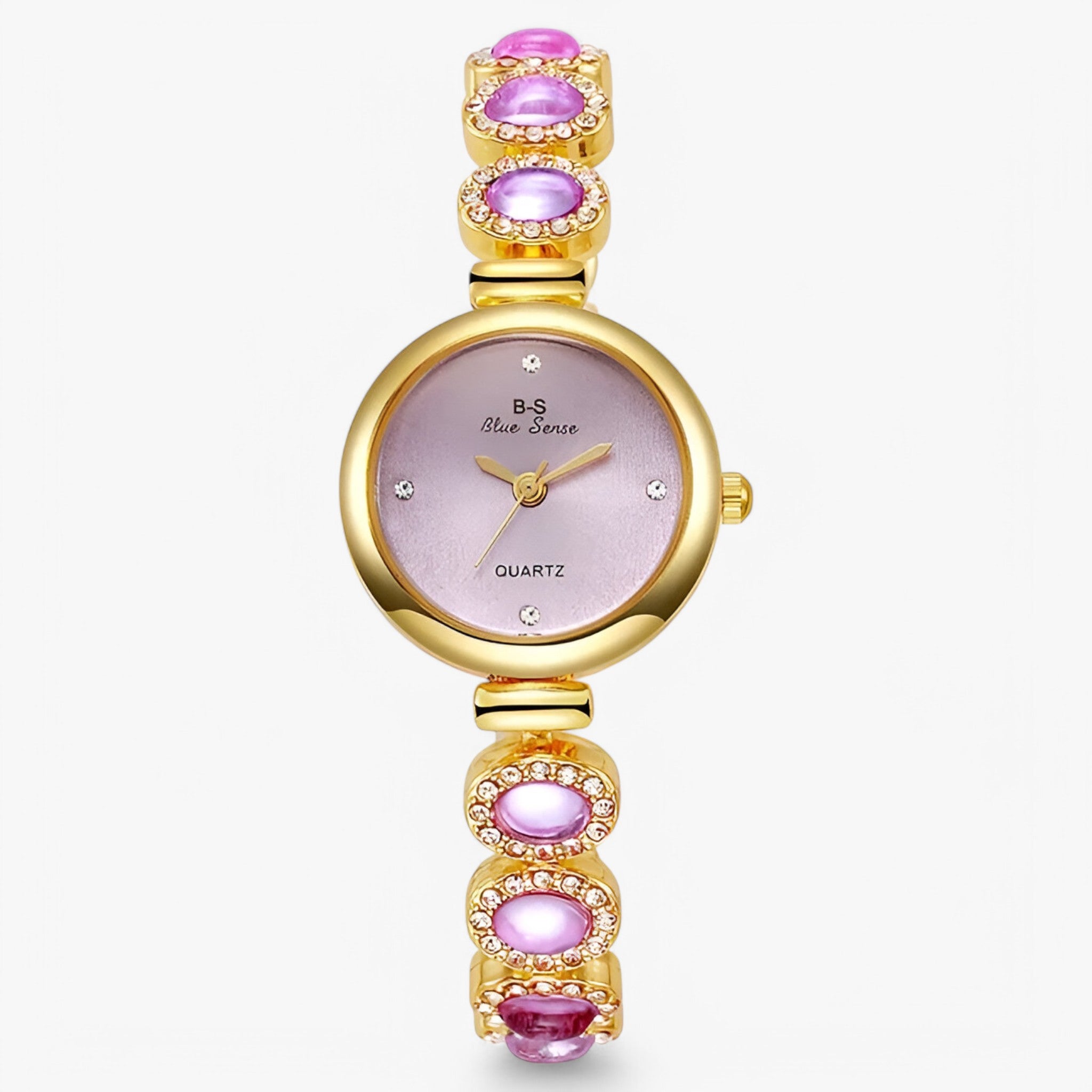 Orologio da donna con pietre verdi e design ispirato ai brand di lusso - Rosa 2 - brand design donna female watch ispirato orologio orologio donna pietre verdi watch for women - Concept Palermo