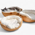 Cama ecológica de bambú trenzado a mano para perros y gatos, natural y resistente