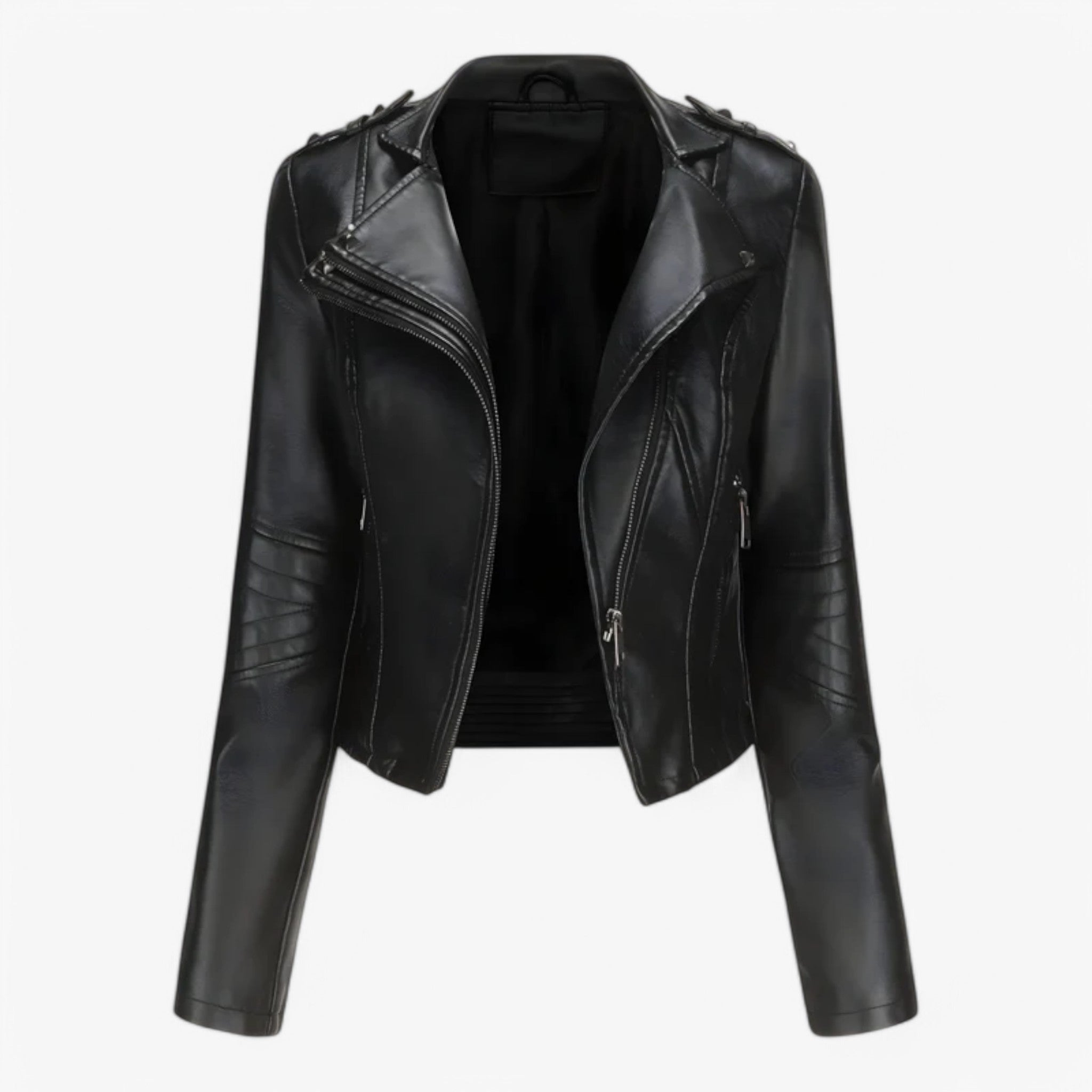 Giacca Biker Corta in Pelle Donna - Alta Qualita, Consegna Rapida - Nero - biker corta donna giacca giacca biker pelle women's coats & jackets - Concept Palermo