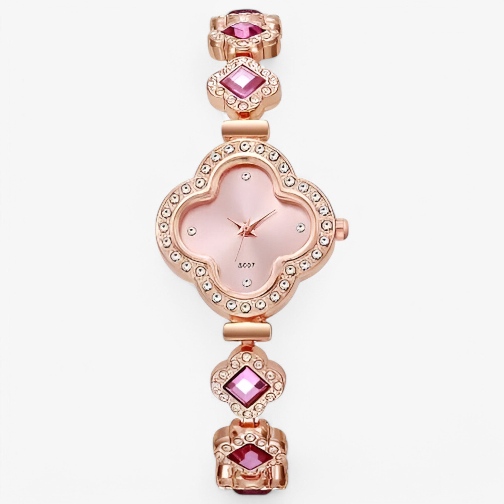Orologio al quarzo con quadrifoglio e intarsio di diamanti - rosa - diamanti female watch intarsio orologio orologio quarzo quadrifoglio quarzo watch for women watches - Concept Palermo