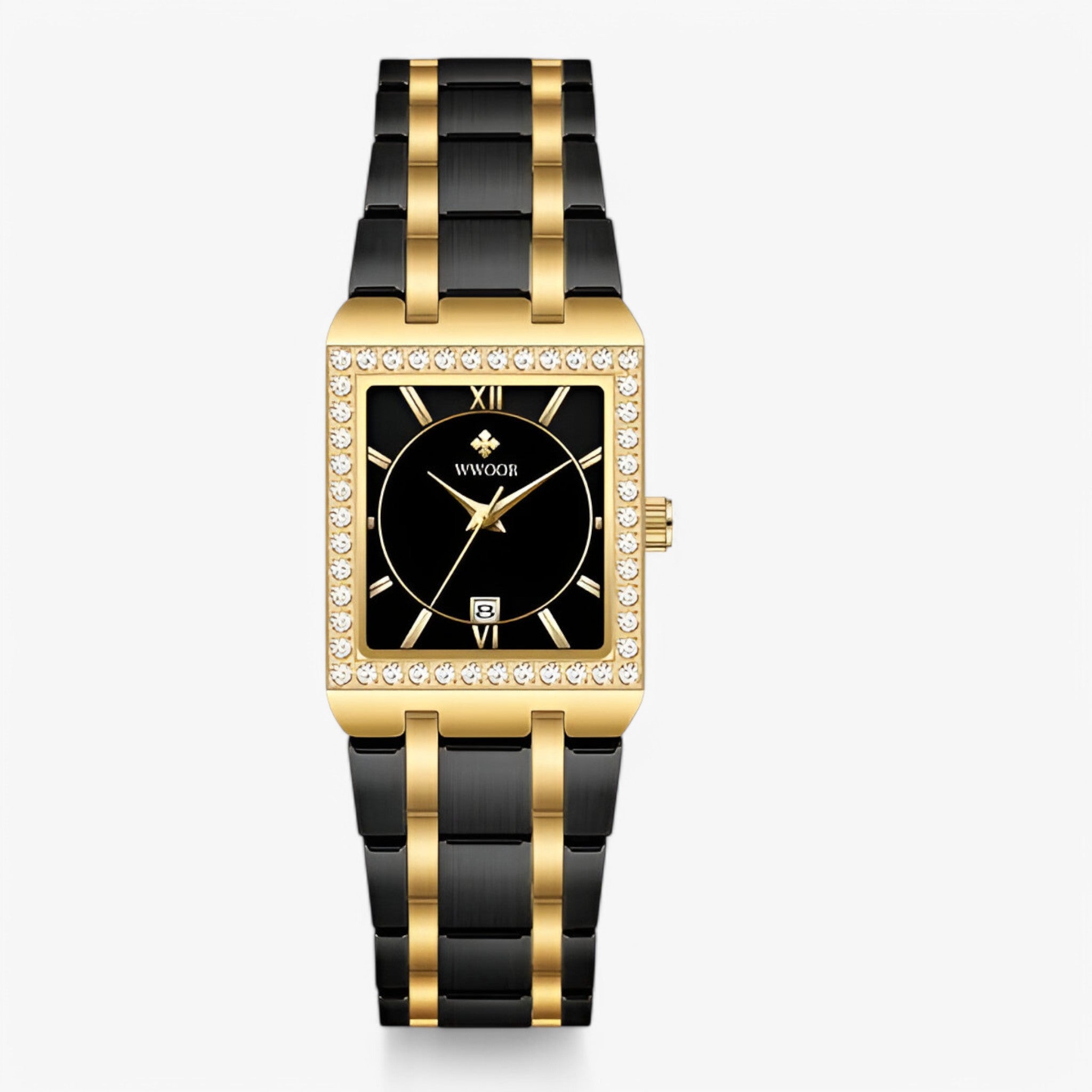 Orologio da Donna con Diamanti Quadrati - nero oro nero - diamanti donna orologio orologio donna quadrati watch for women watches women watch - Concept Palermo