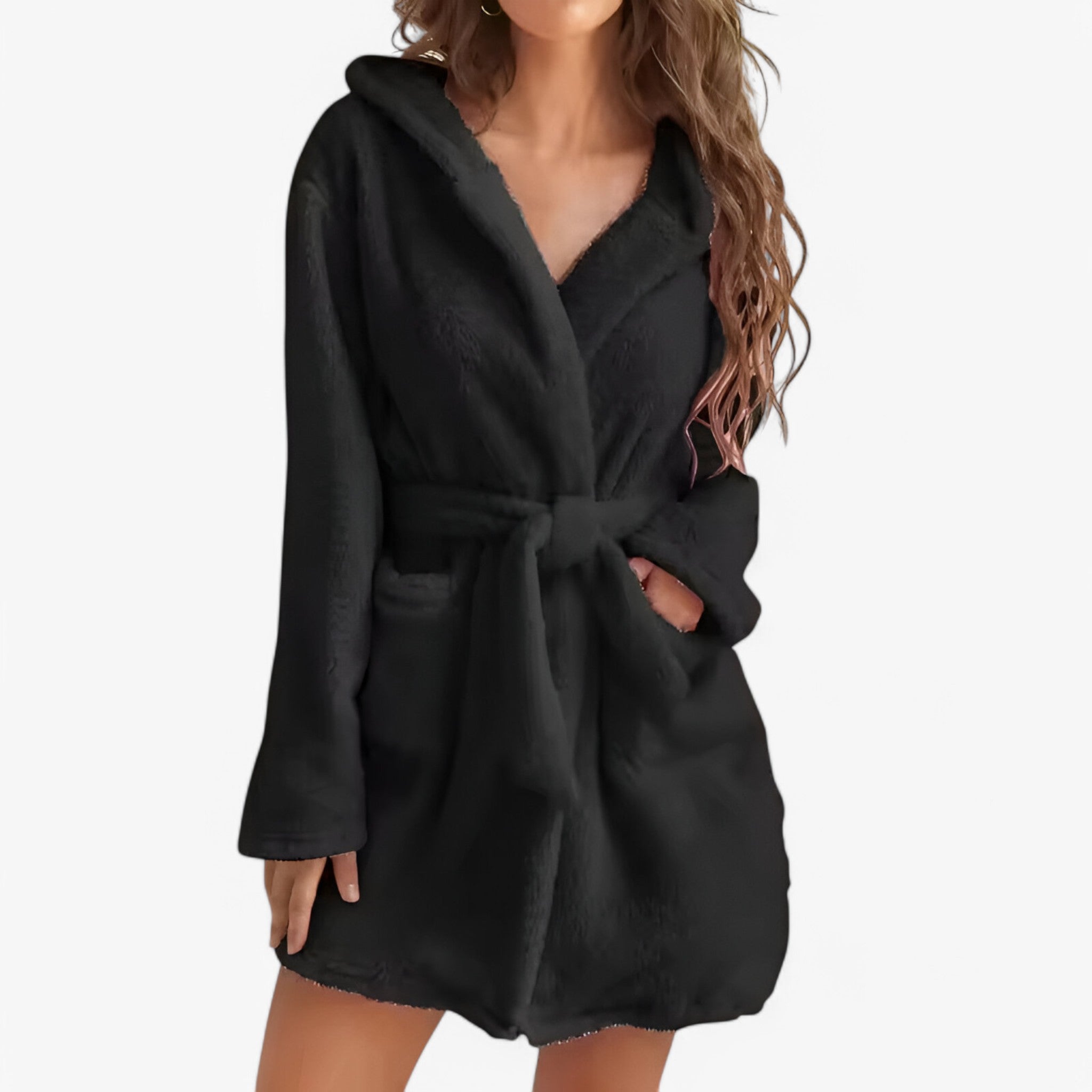 Accappatoio con Cappuccio Caldo e Morbido Uomo - R20225Nero - accappatoio accappatoio cappuccio Bathrobes caldo cappuccio freja | accappatoio con cappuccio caldo e morbido - € uomo - Concept Palermo