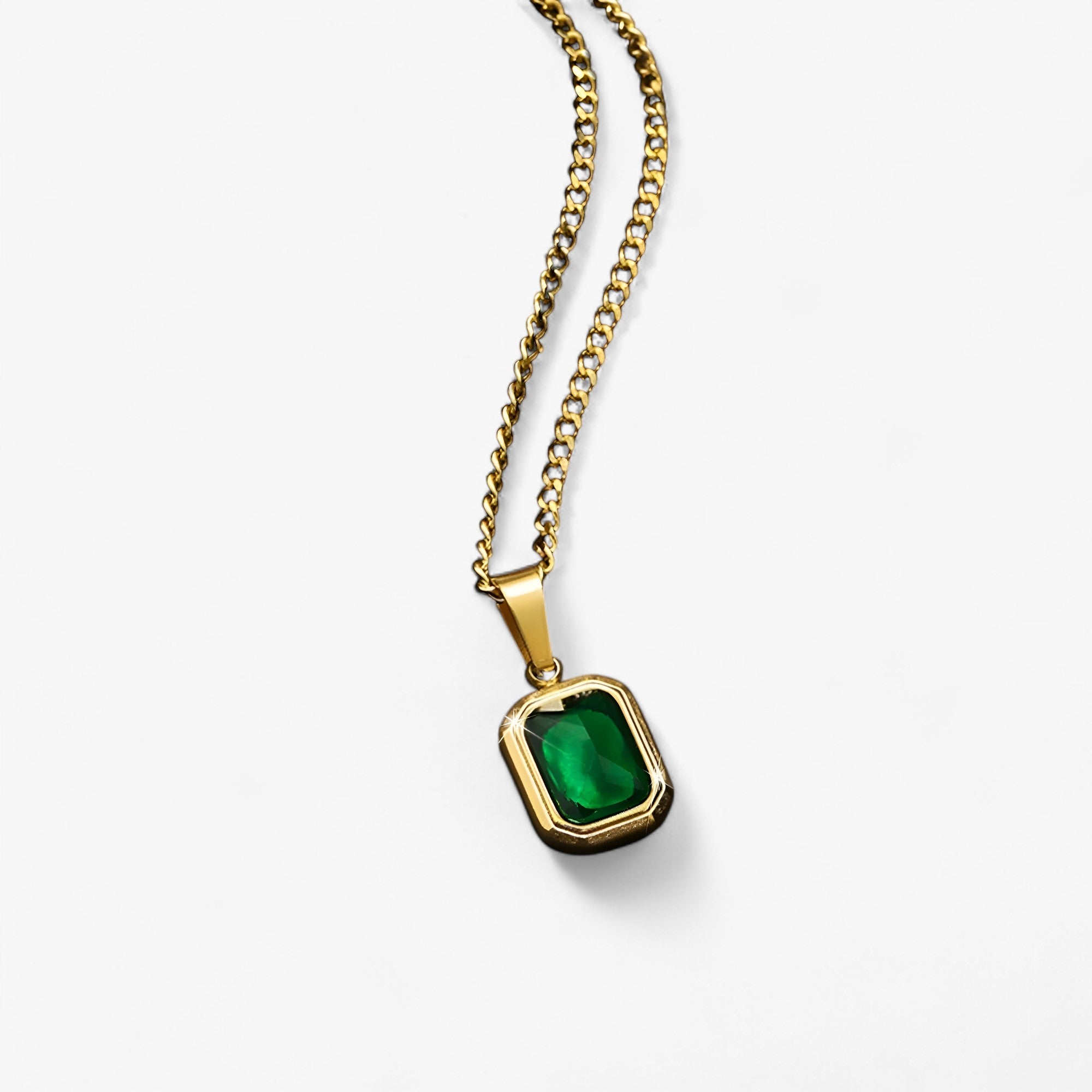 Collana con smeraldi in placcatura dorata - robusta Lana - - collana collana smeraldi dorata jewelry lana necklaces Pendant Necklaces placcatura robusta smeraldi WOMEN - Concept Palermo