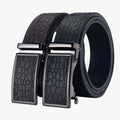 Cinturón clásico de piel con textura de cocodrilo Hombre