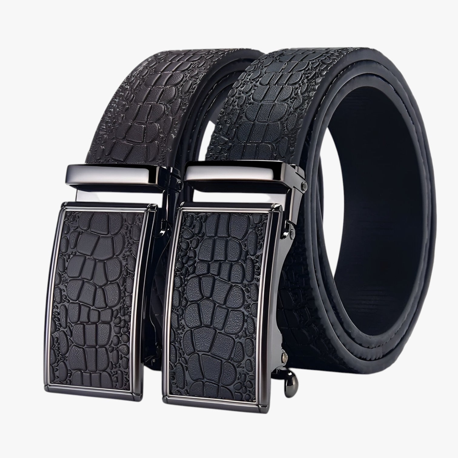 Cintura classica in pelle con texture coccodrillo Uomo - - Belts belts for men cintura cintura classica classica coccodrillo Mens belt pelle texture uomo - Concept Palermo