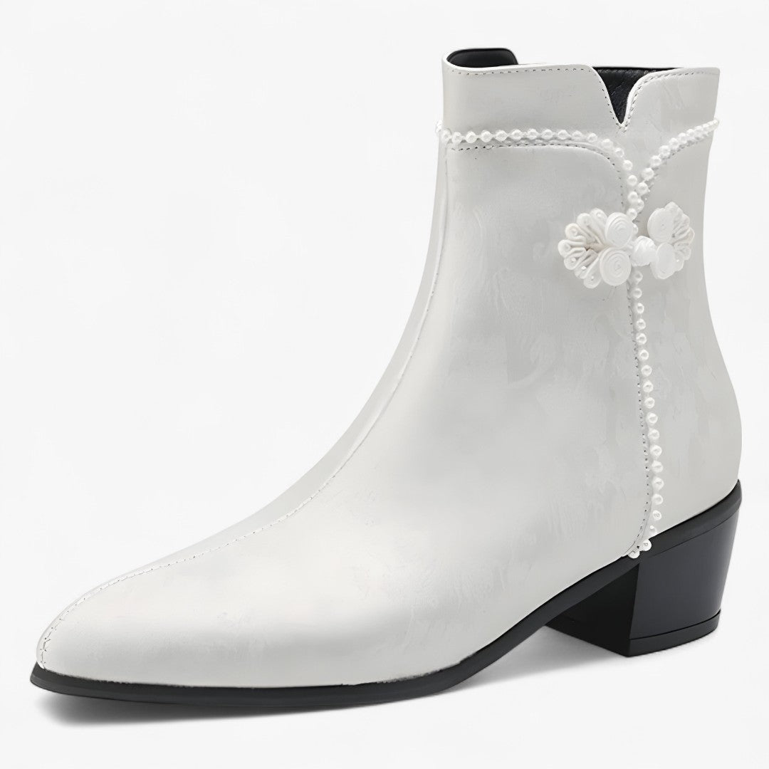 Stivaletti bicolore con tacco basso per taglie comode Uomo - Bianca - bicolore BOOTS Boots & Shoes comode shoes stivaletti stivaletti bicolore tacco taglie uomo - Concept Palermo