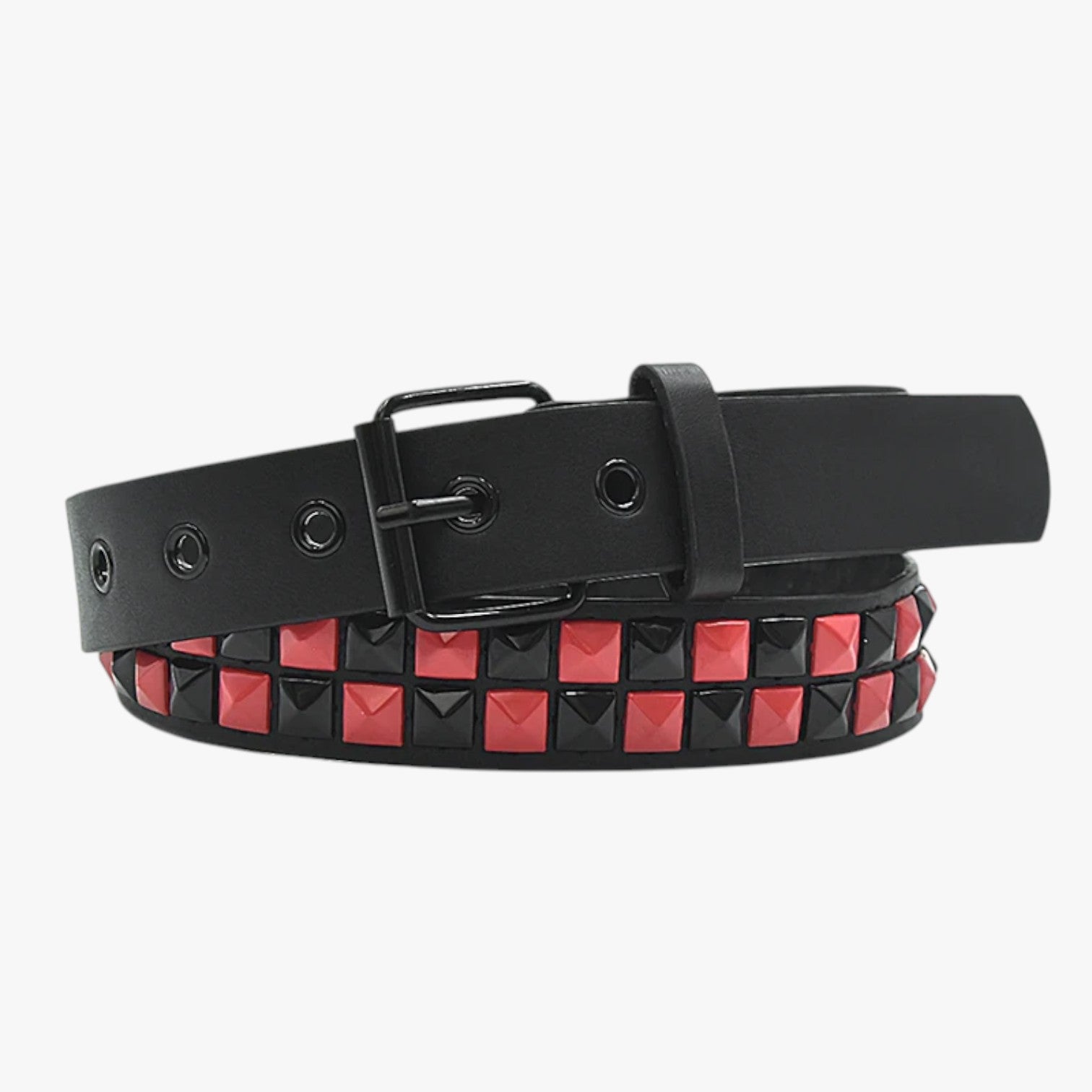 Cintura con rivetti punk e vestibilità elasticizzata - rossa - Belts cintura cintura rivetti elasticizzata punk rivetti vestibilità waist belt for women Womens belt - Concept Palermo
