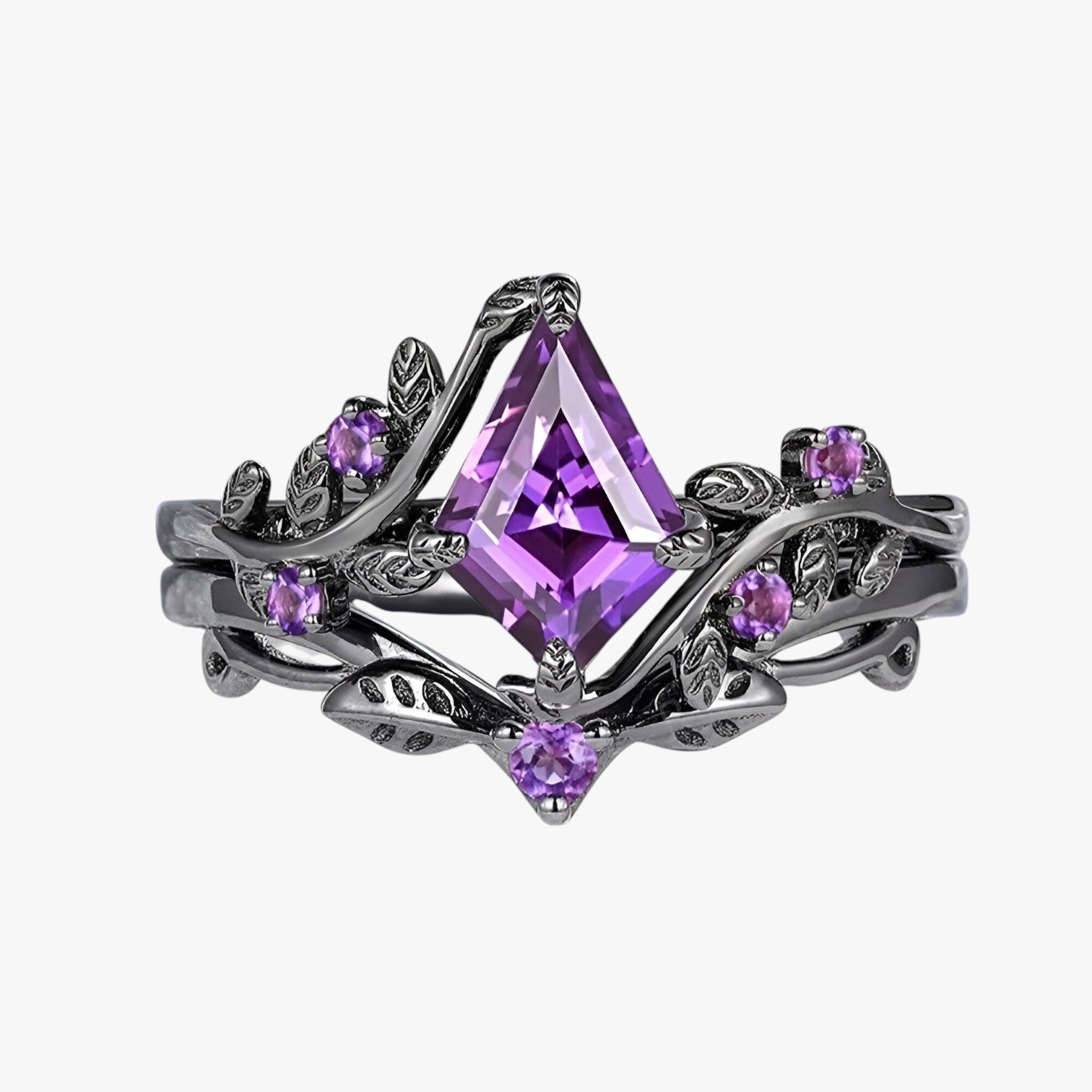 Anello Gotico Viola Uomo, Set Anelli Impilabili Stile Dark/Punk - - anelli anelli impilabili goth impilabili jewelry Ring Rings stile uomo women ring - Concept Palermo