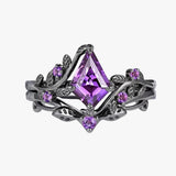 Gotische paarse ring voor heren, stapelbare ringen in dark/punk stijl