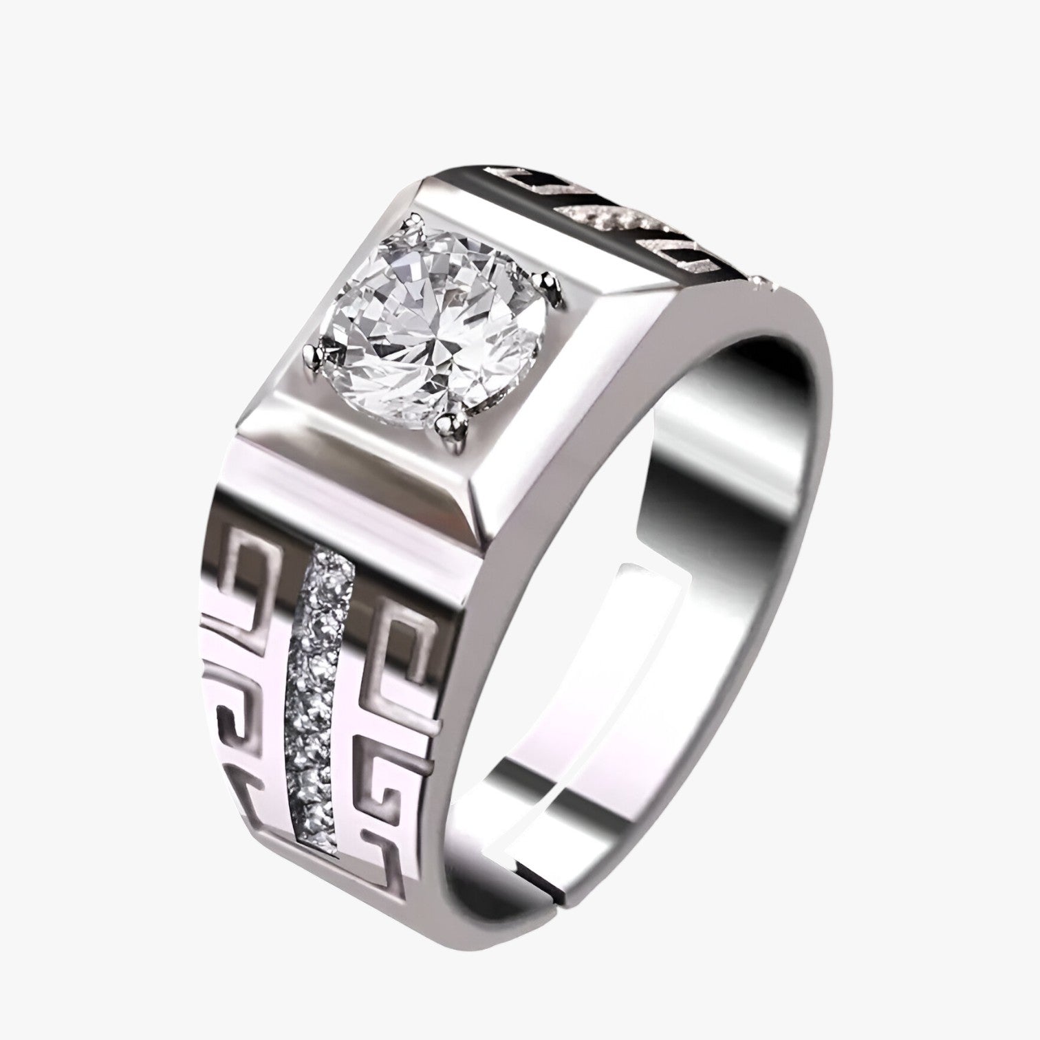 Anello in Argento con Cristalli Scintillanti Uomo - - anello anello cristalli cristalli jewelry mens accessory mens ring Rings scintillanti uomo - Concept Palermo