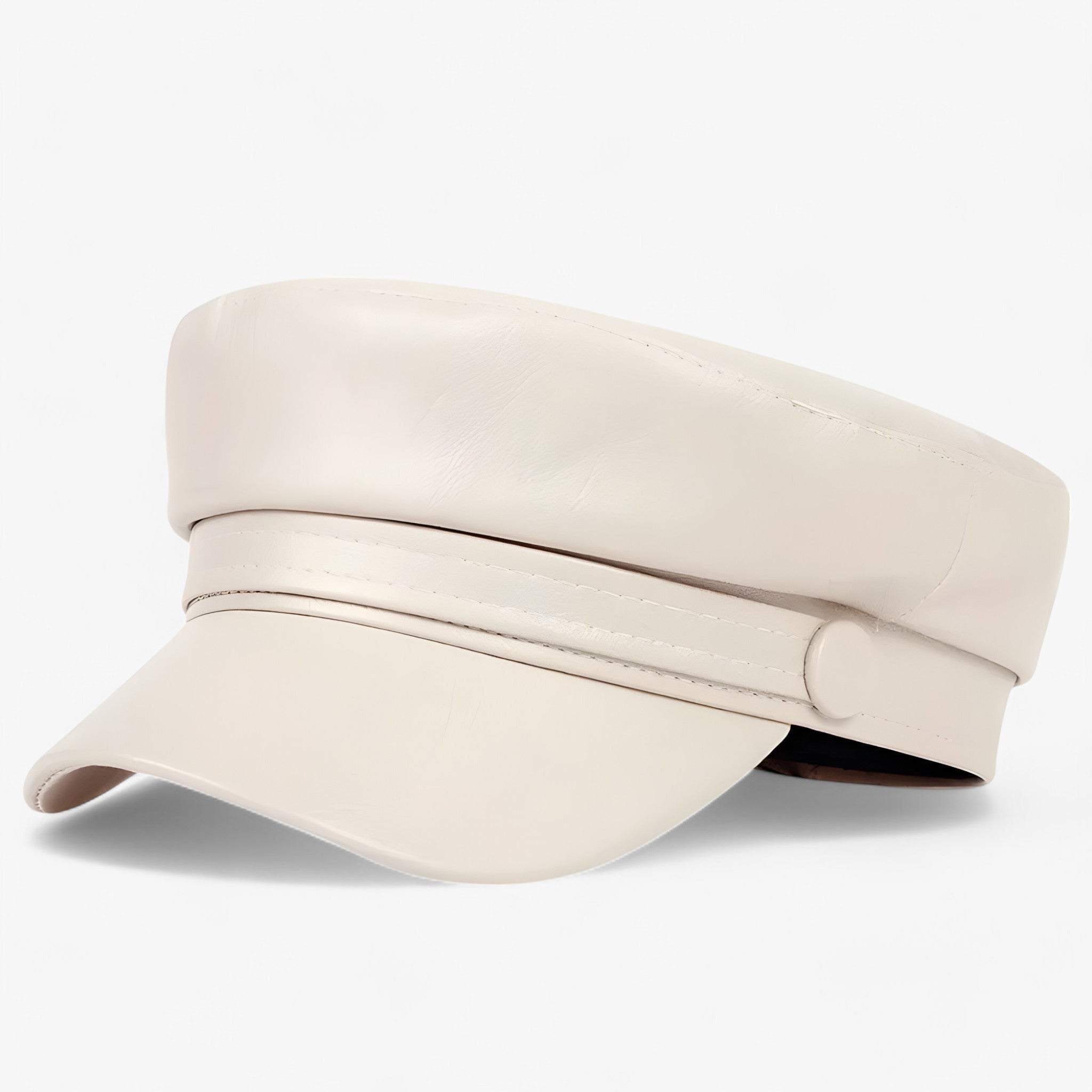 Cappello Donna Nova piatto ottagonale in pelle PU nero elegante - Beige - cappello cappello donna donna nova ottagonale pelle piatto women's hat - Concept Palermo