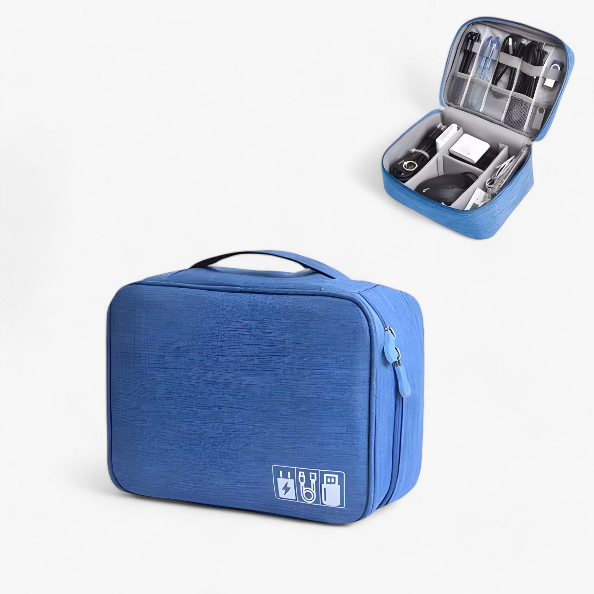 Borsa per l'archiviazione digitale - Protezione per cavi, caricabatterie e gadget - Borsa celeste A - accessoires archiviazione bags borsa borsa archiviazione caricabatterie cavi digitale gadget tassen - Concept Palermo
