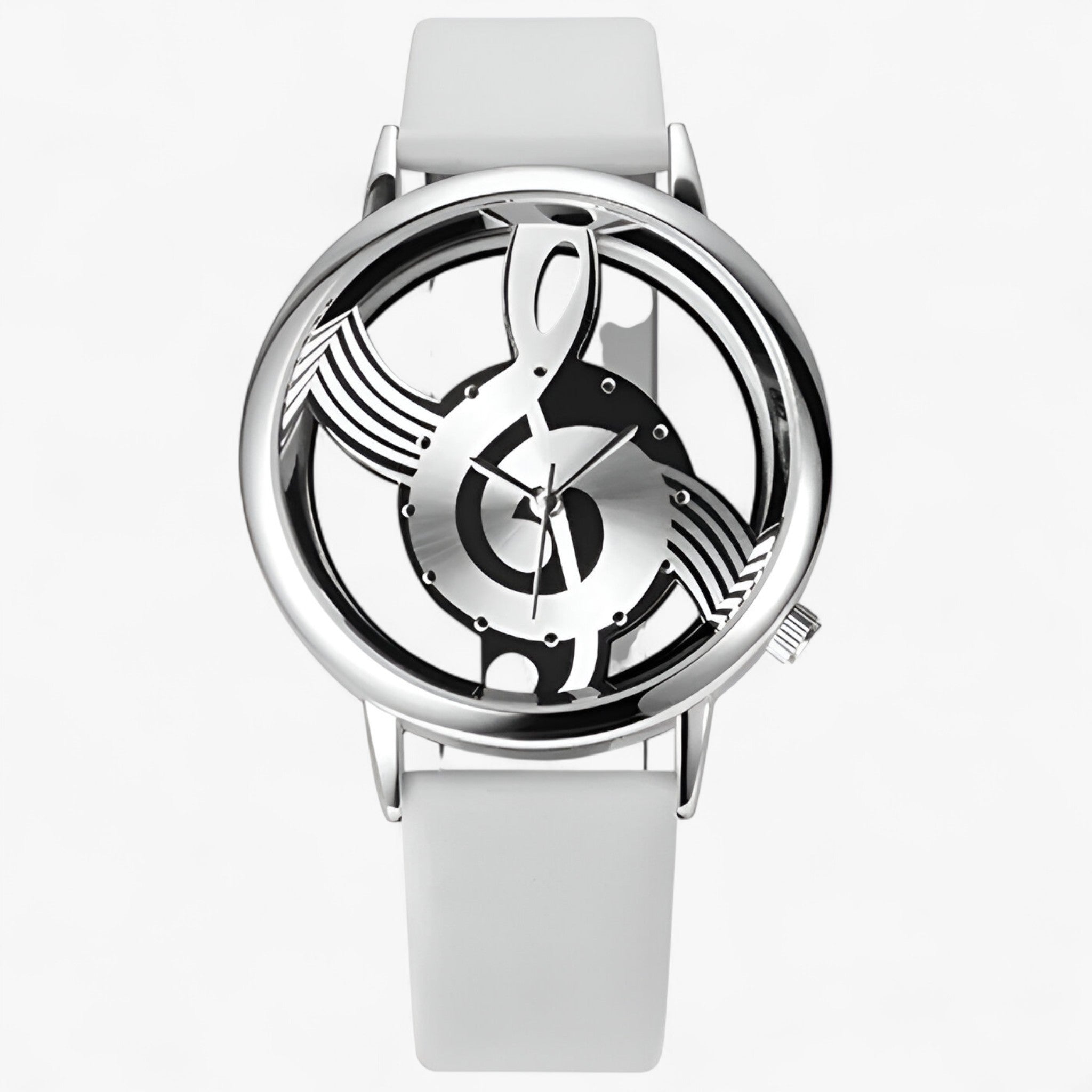 Orologio musicale alla moda con cinturino in pelle - Bianca - alla cinturino female watch moda musicale orologio orologio musicale pelle watch for women watches - Concept Palermo