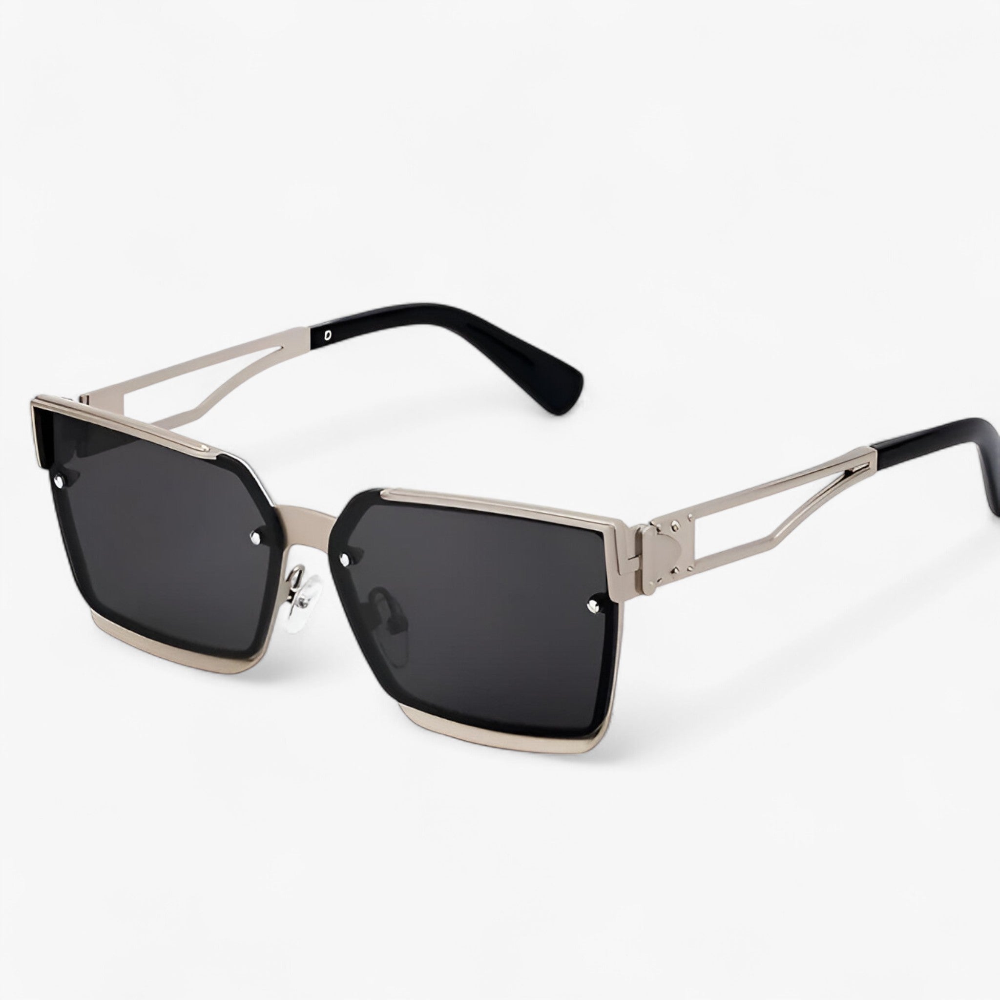 Occhiali da sole quadrati vintage punk con montatura in metallo Uomo - Grigio Argento - Fashion Sunglasses men sunglasses polarized mens sunglasses metallo montatura occhiali occhiali sole Polarized man sunglasses punk quadrati sole sunglasses sunglasses polarized men - Concept Palermo