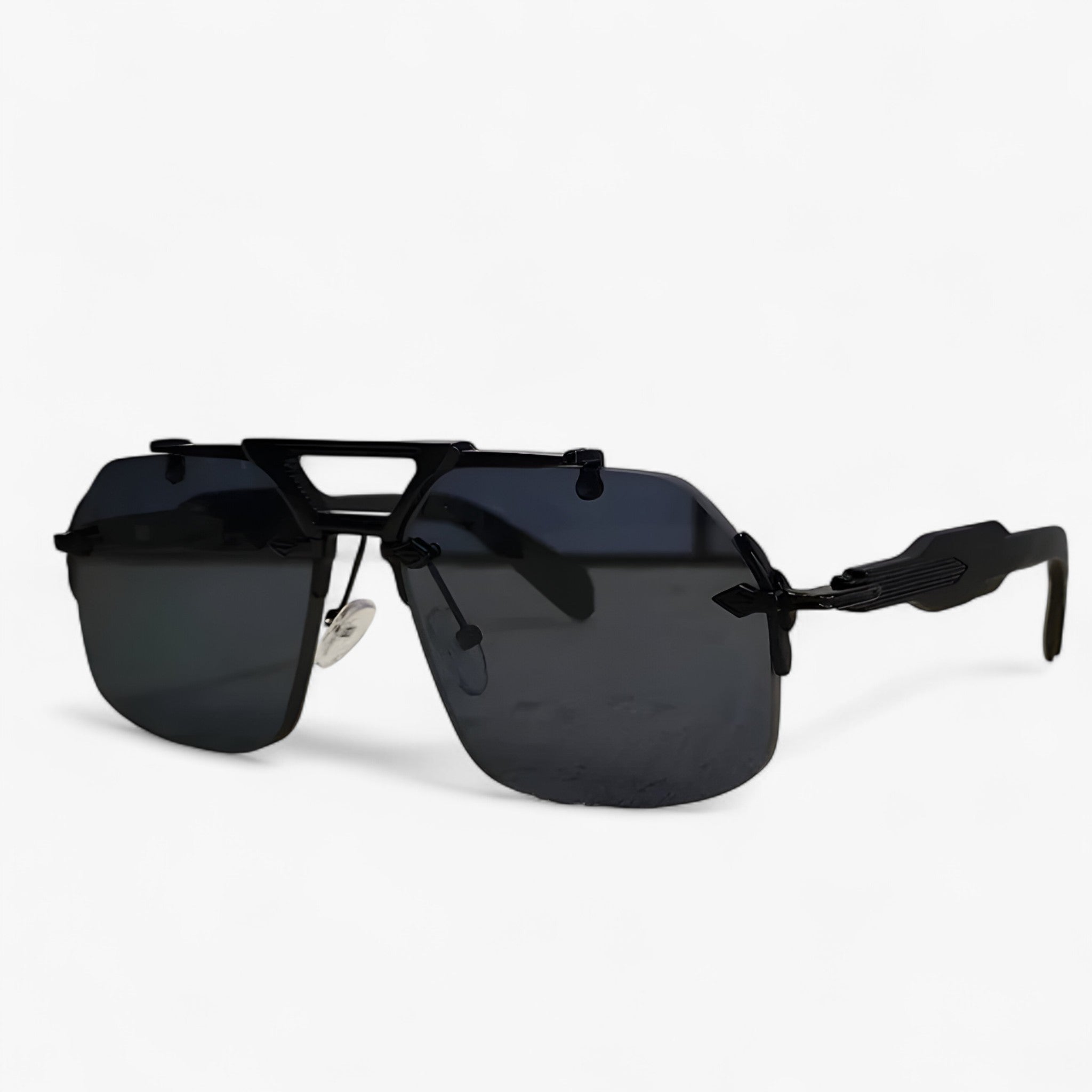 Occhiali da sole oversize punk senza montatura in metallo Uomo - NeroGrigio - Fashion Sunglasses men sunglasses polarized mens sunglasses metallo montatura occhiali occhiali sole oversize Polarized man sunglasses punk sole sunglasses sunglasses polarized men - Concept Palermo