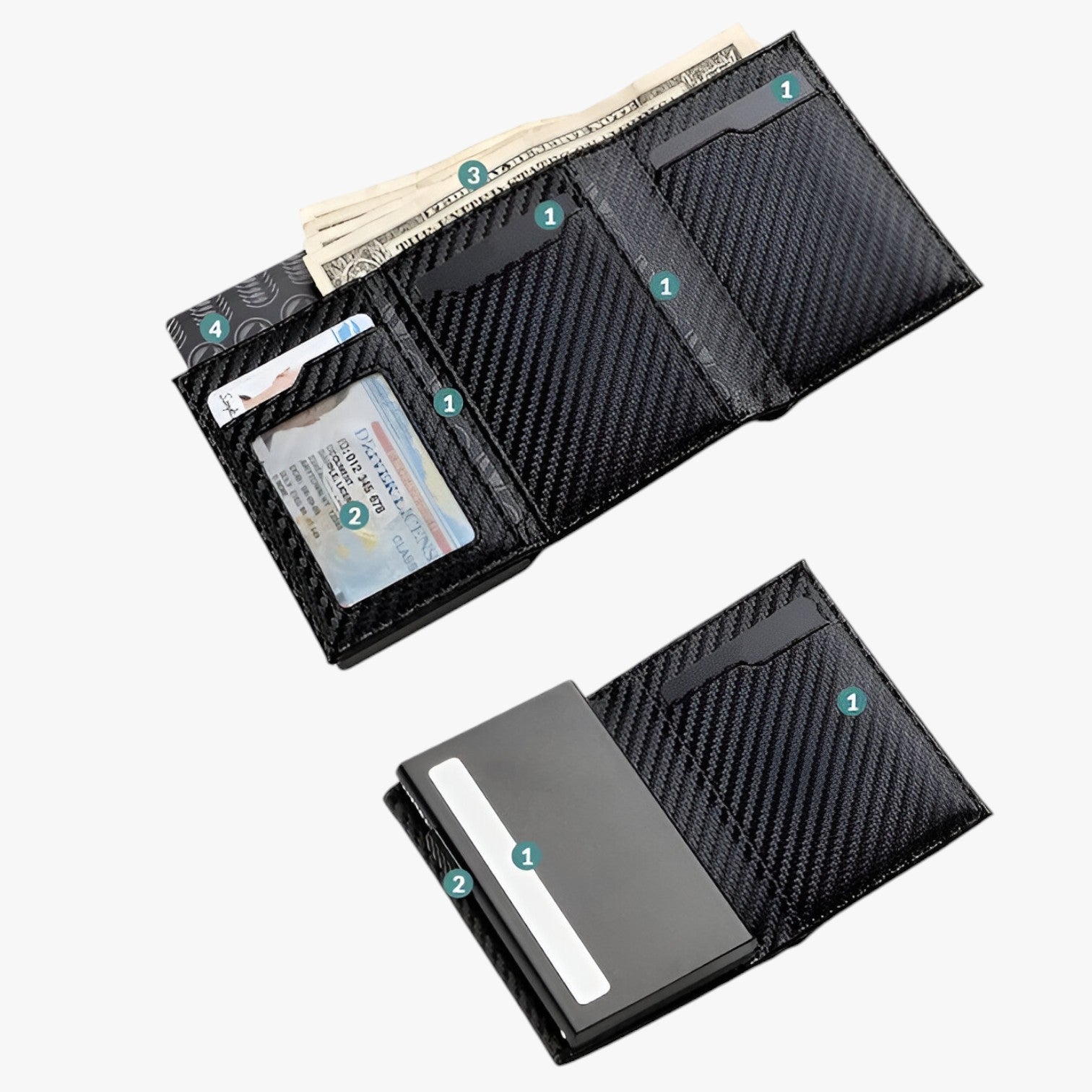 Portafoglio Bi-Fold RFID Sicuro con Tasca per Monete Uomo - - fold mens accessory mens wallet monete portafoglio rfid sicuro tasca uomo wallet wallets - Concept Palermo