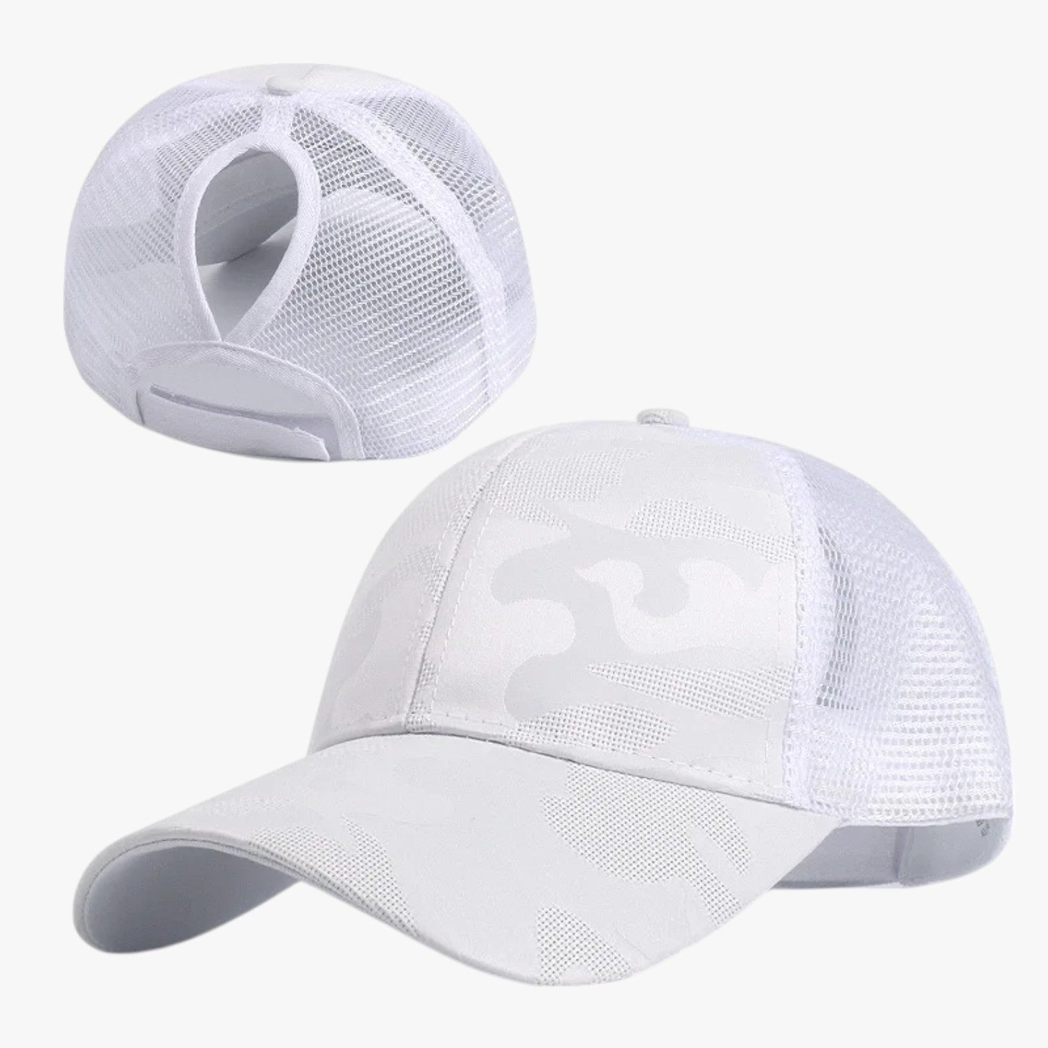 Cappello Estivo Camo con Rete e Chignon - White - camo cappello cappello estivo chignon estivo hat Hat for girls hats rete women hat women's hat - Concept Palermo