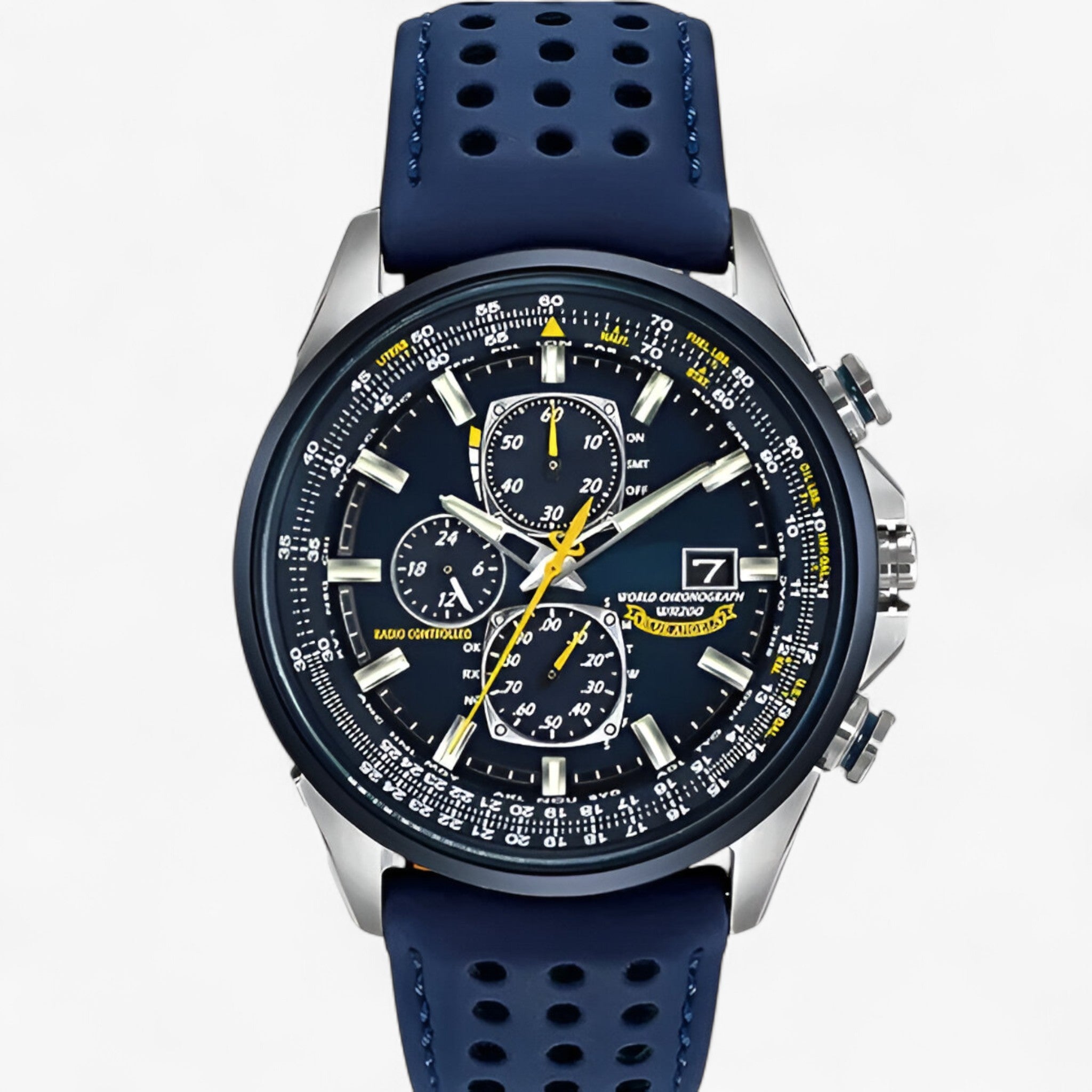 Orologio Cronografo Uomo MultiSteel 42mm, Acciaio Argento con Quadrante Blu Elegante - Cintura blu a 3 bottoni - acciaio cronografo multisteel orologio orologio cronografo uomo vero watches WATCHES FOR MEN - Concept Palermo