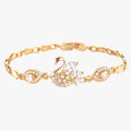 Pulsera para mujer con cisne en circonita estilo clásico oro