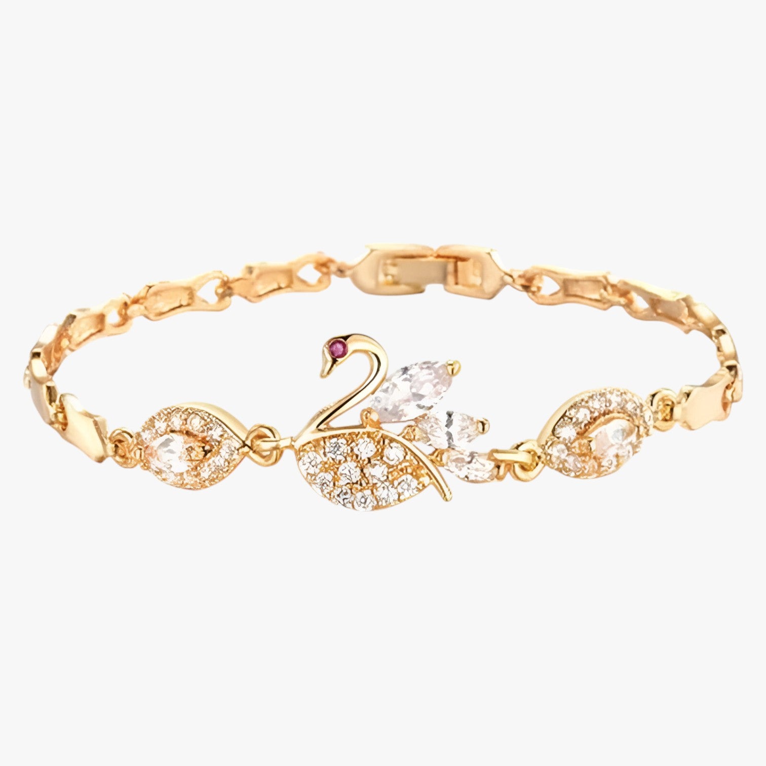 Bracciale Donna con Cigno in Zircone Stile Classico Oro - oro - bracciale bracciale donna BRACELET FOR WOMEN BRACELETS bracelets for women cigno donna esmeralda | bracciale donna elegante con cigno in zircone stile classico oro - €25 stile zircone - Concept Palermo
