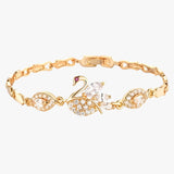 Dames armband met zwaan in klassieke stijl van zirconia goud