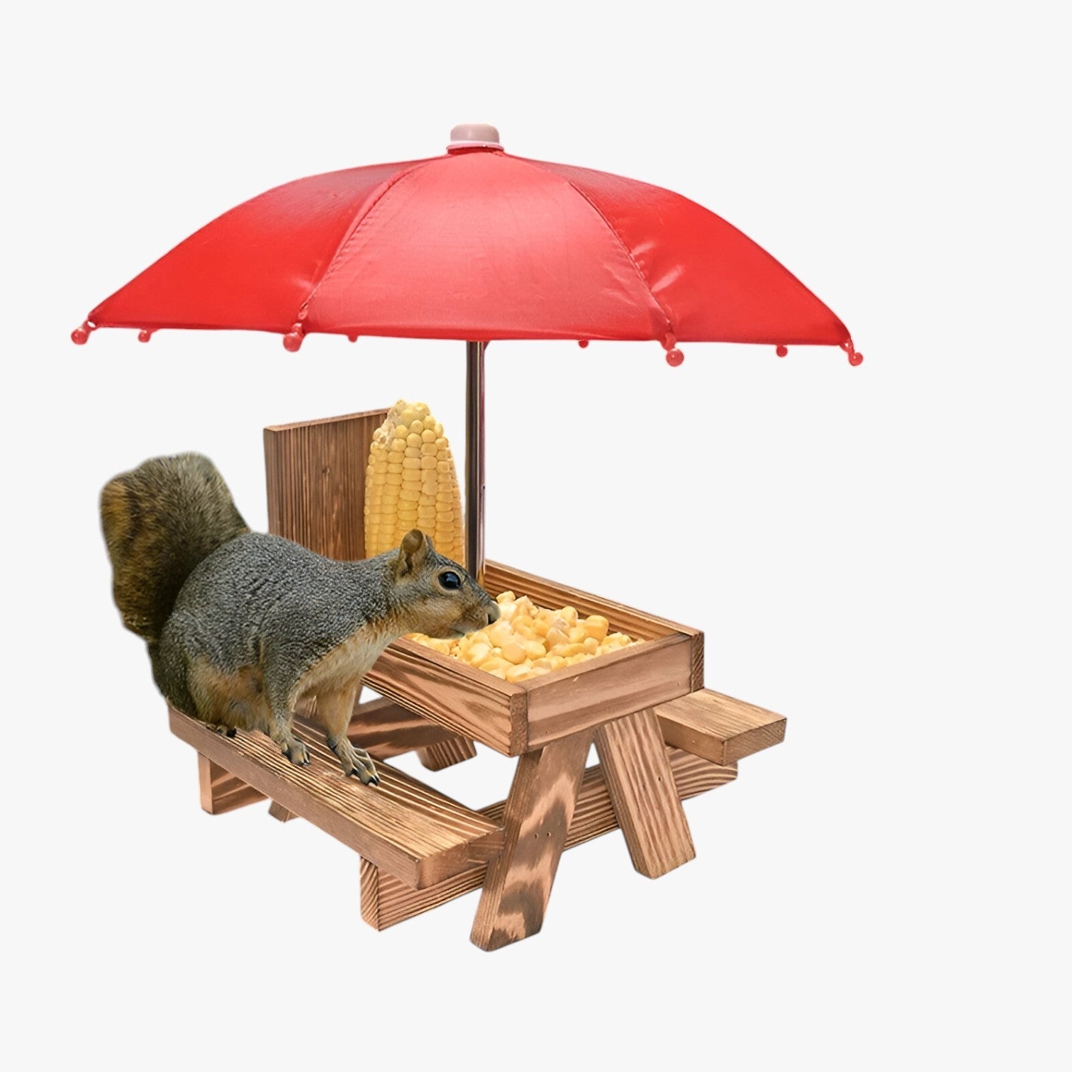 Ciotola per scoiattoli con panchina – carina e resistente alle intemperie Lino Legno - - alle carina ciotola ciotola scoiattoli intemperie legno lino panchina pet PET SUPPLIES petproduct - Concept Palermo