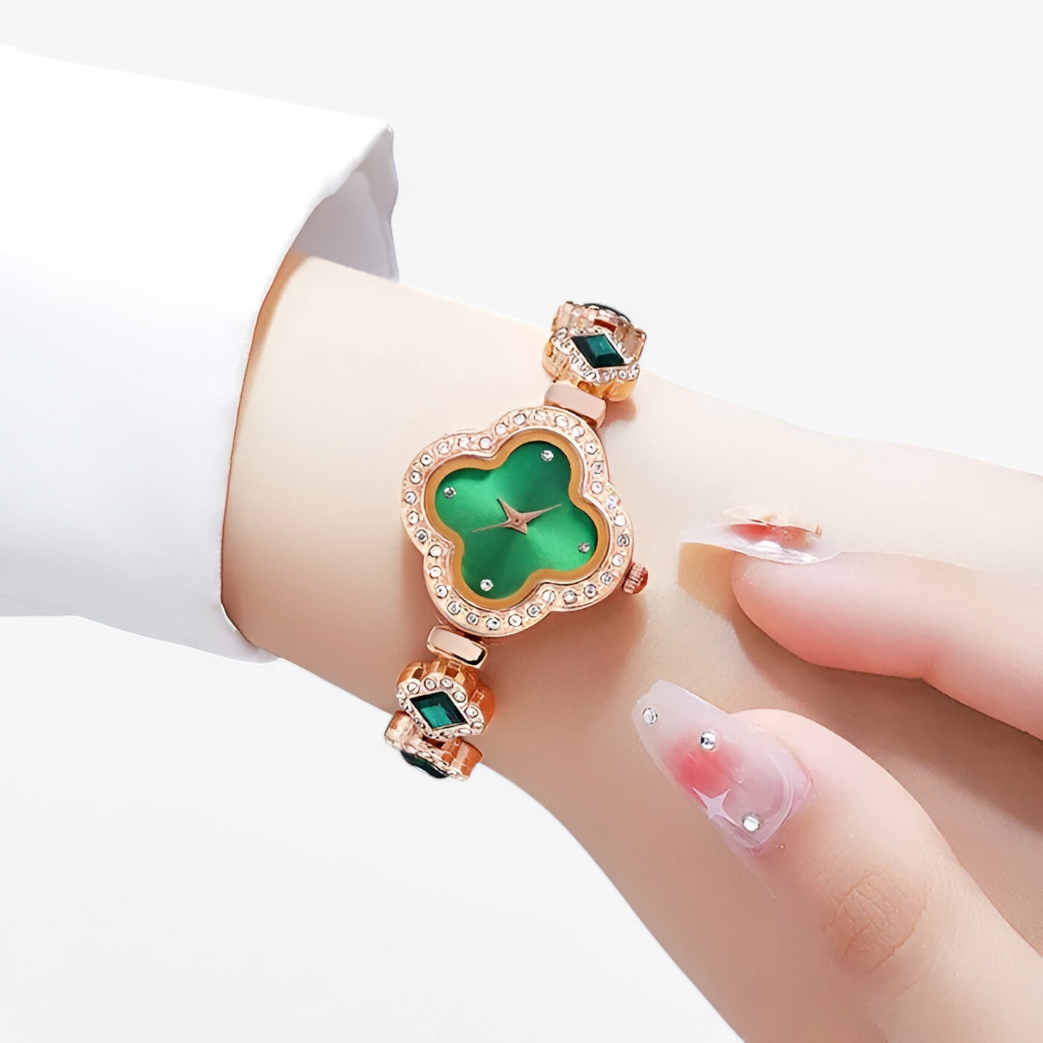 Orologio al quarzo con quadrifoglio e intarsio di diamanti - - diamanti female watch intarsio orologio orologio quarzo quadrifoglio quarzo watch for women watches - Concept Palermo