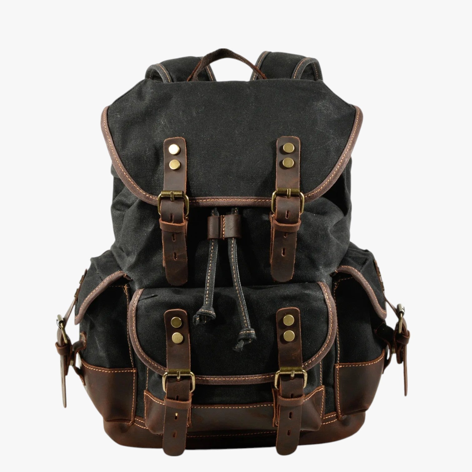 Zaino Escursionismo Tela e Pelle a Grande Capacità Uomo - nero - bag Bags bags for men capacità escursionismo mens bag pelle tela uomo zaino zaino escursionismo - Concept Palermo