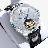 Orologio Meccanico Tourbillon Lusso Uomo, Automatico Scheletrato, Acciaio Inox