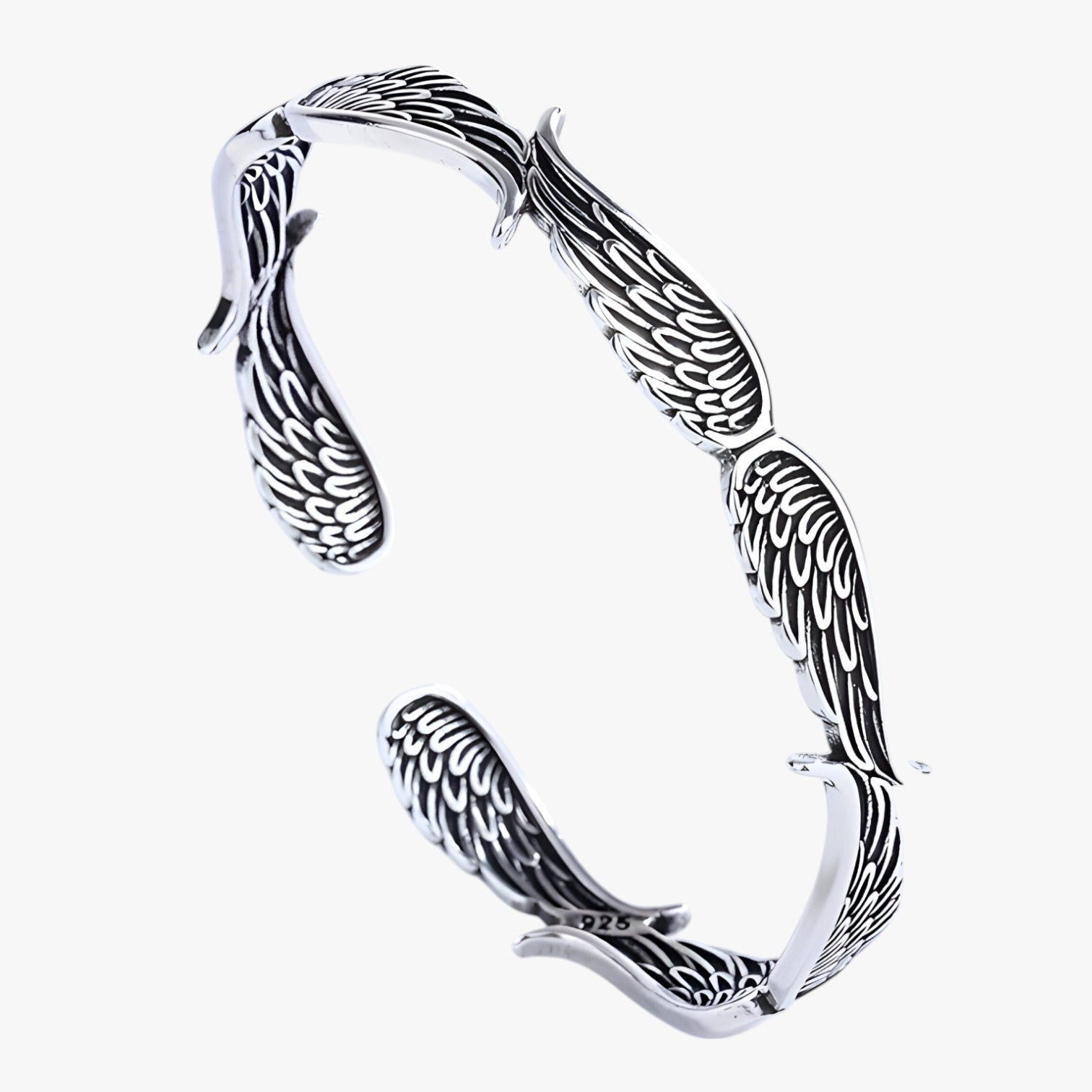 Bracciale in Argento 925 con Piuma Dorata Stile Vintage Punk Pelle - - bracciale bracciale piuma BRACELET bracelet for men BRACELETS dorata jewelry mens bracelet pelle piuma punk stile - Concept Palermo