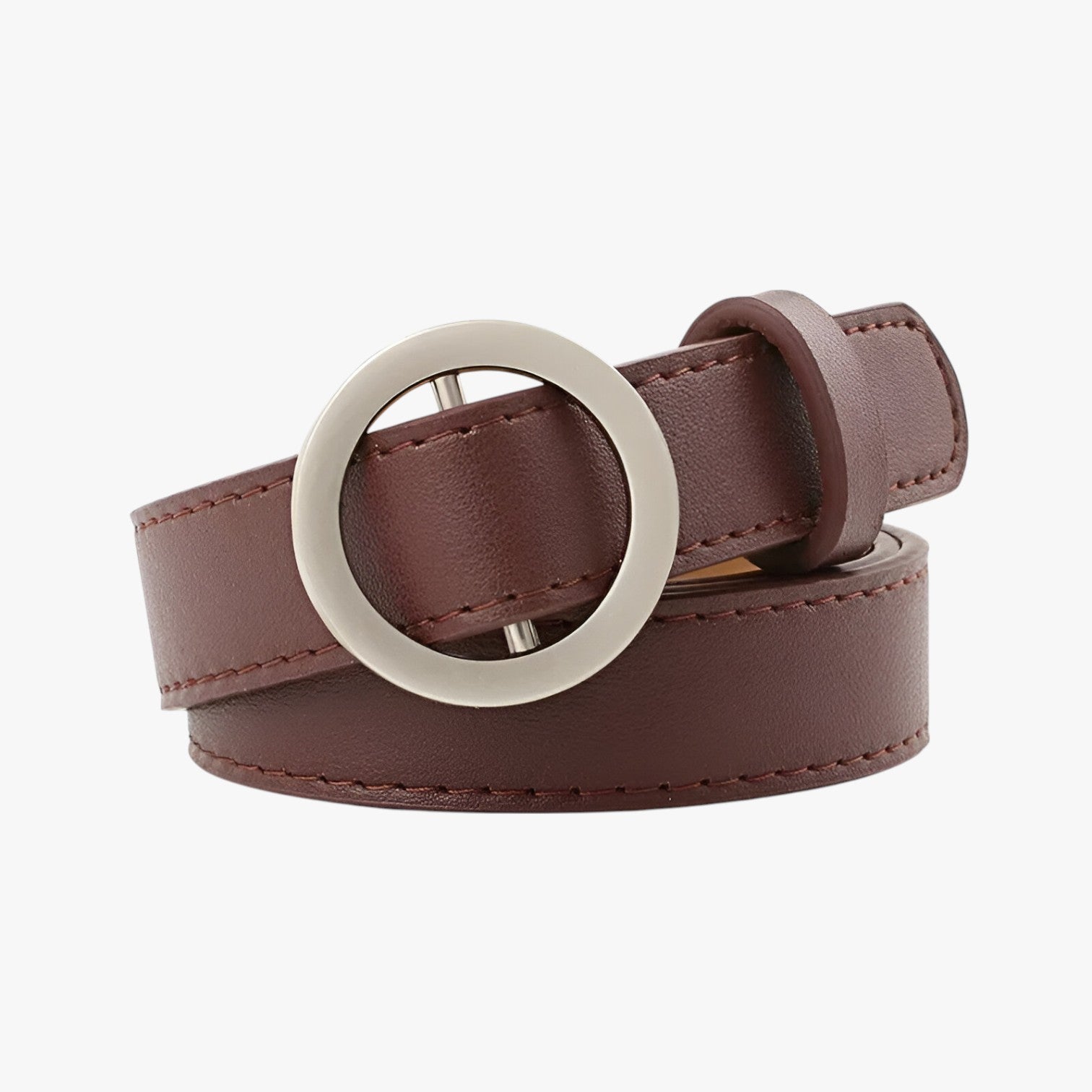 Cintura sottile e versatile per ogni look Donna - caffè Non poroso Fibbia rotonda 2.3x105 - Belts cintura cintura sottile donna look ogni sottile versatile waist belt for women Womens belt - Concept Palermo
