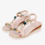 Elegante damesslippers met strass, lage glinsterende zomersandalen voor het strand