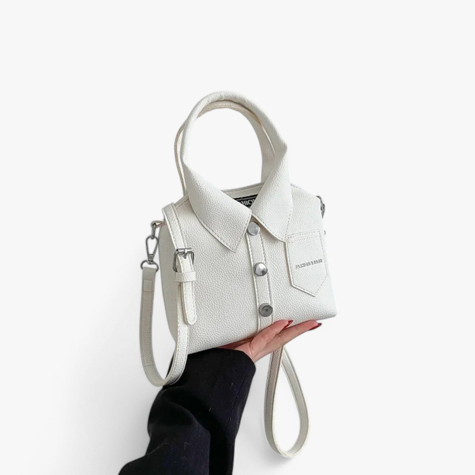Borsa a Tracolla Donna Nera in PU Piccola Elegante per Sera e Giorno - Bianco - bag bags borsa borsa tracolla comodità compatta design donna handbags quotidiana women bag - Concept Palermo