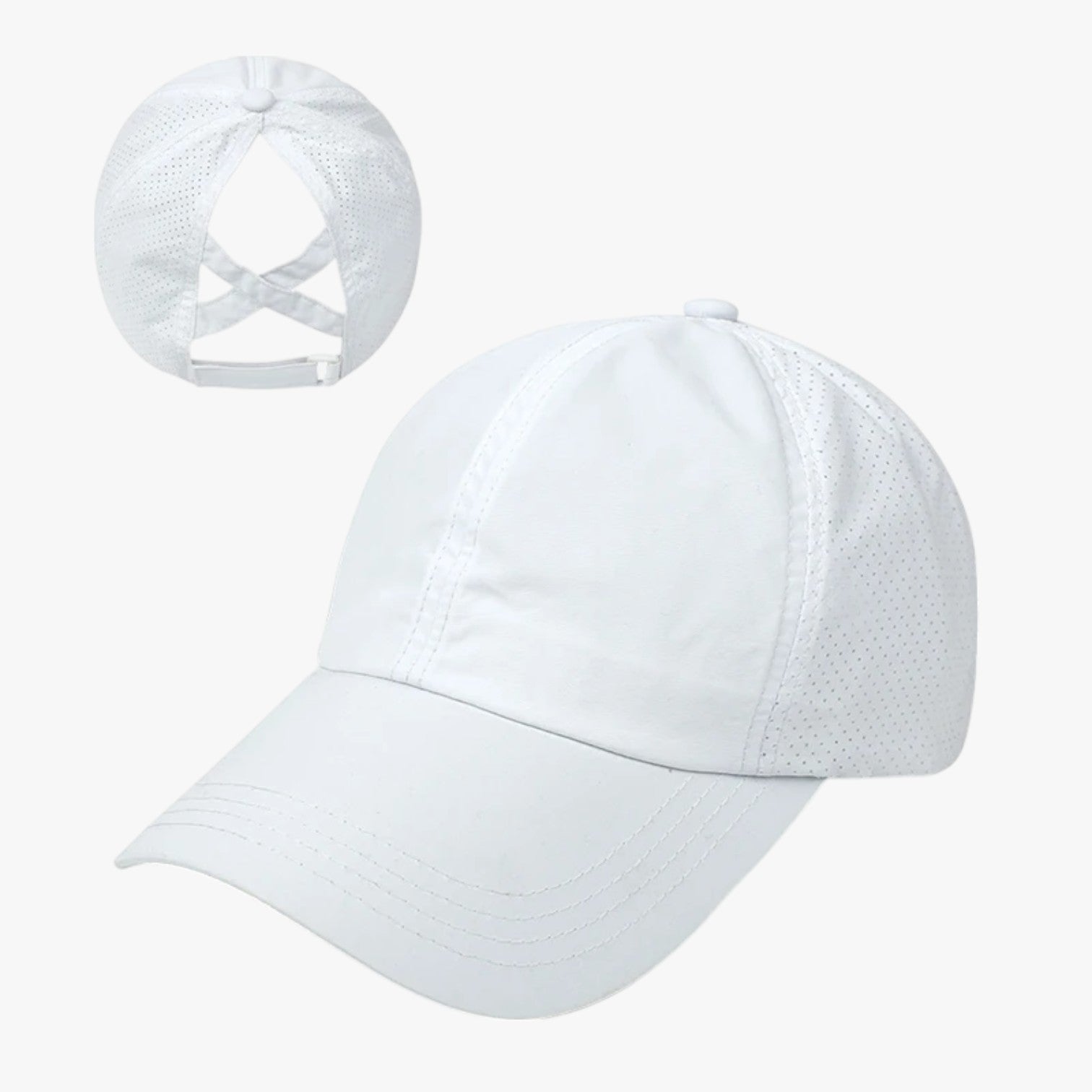 Cappello sportivo estivo con coda di cavallo e rete traspirante Uomo - Bianco - cappello cappello sportivo cavallo coda estivo hat Hat for girls hats rete sportivo traspirante women hat womens hat - Concept Palermo