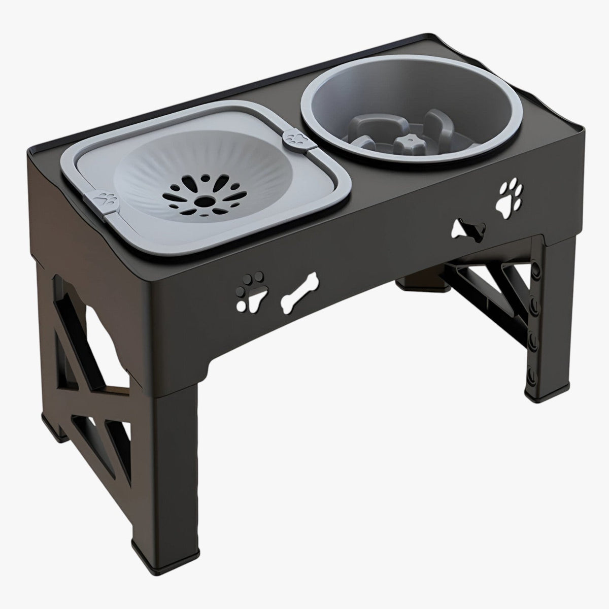 Ciotola regolabile 3-in-1 per alimentazione lenta e comoda a qualsiasi altezza - grigio nero - alimentazione altezza ciotola ciotola regolabile comoda lenta Linen pet PET SUPPLIES petproduct Pets qualsiasi regolabile Unisex - Concept Palermo