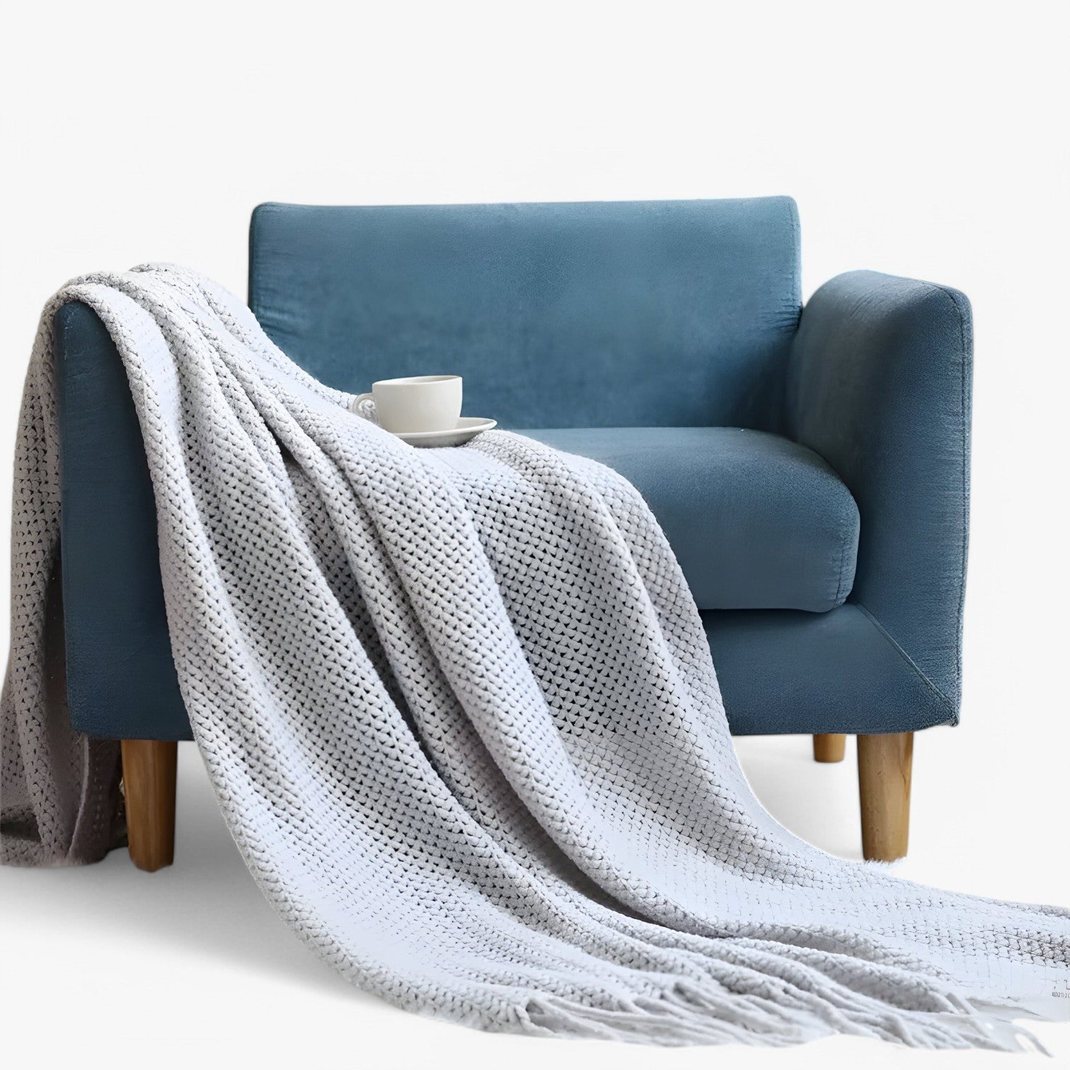 Plaid lavorato a maglia accogliente – morbido, caldo e stiloso con frange Uomo - Grigio - accogliente bedroom caldo frange Home home & garden lavorato maglia plaid plaid lavorato - Concept Palermo