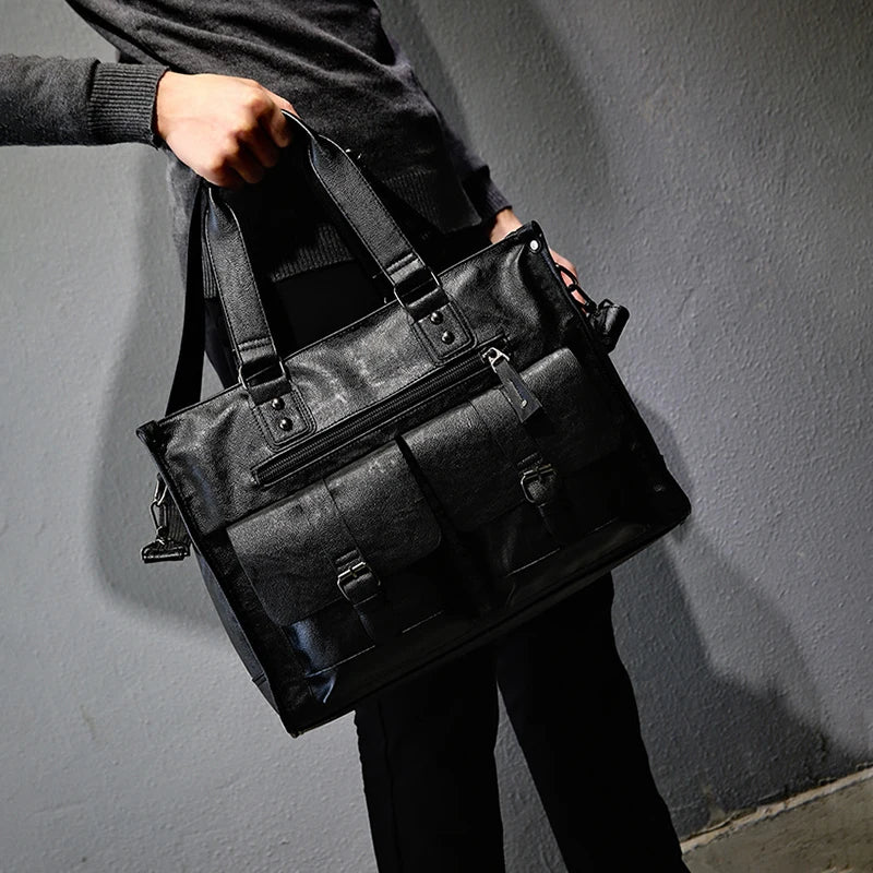 Borsa a spalla borsone in PU con manico in pelle tote borsa a tracolla laptop viaggio uomo business messaggero Boston crossbody laterale uomo borsa - - borsa borsa spalla borsone boston business crossbody laptop laterale Linen Men overig - Concept Palermo