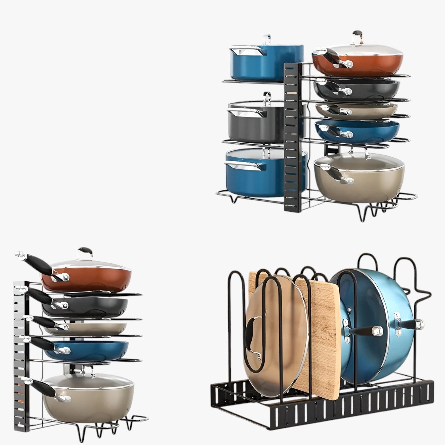 Scaffale per pentole a 8 strati – salvaspazio e regolabile - - Kitchen kitchen & dining kitchen accessory kitchen tools pentole regolabile salvaspazio scaffale scaffale pentole strati - Concept Palermo