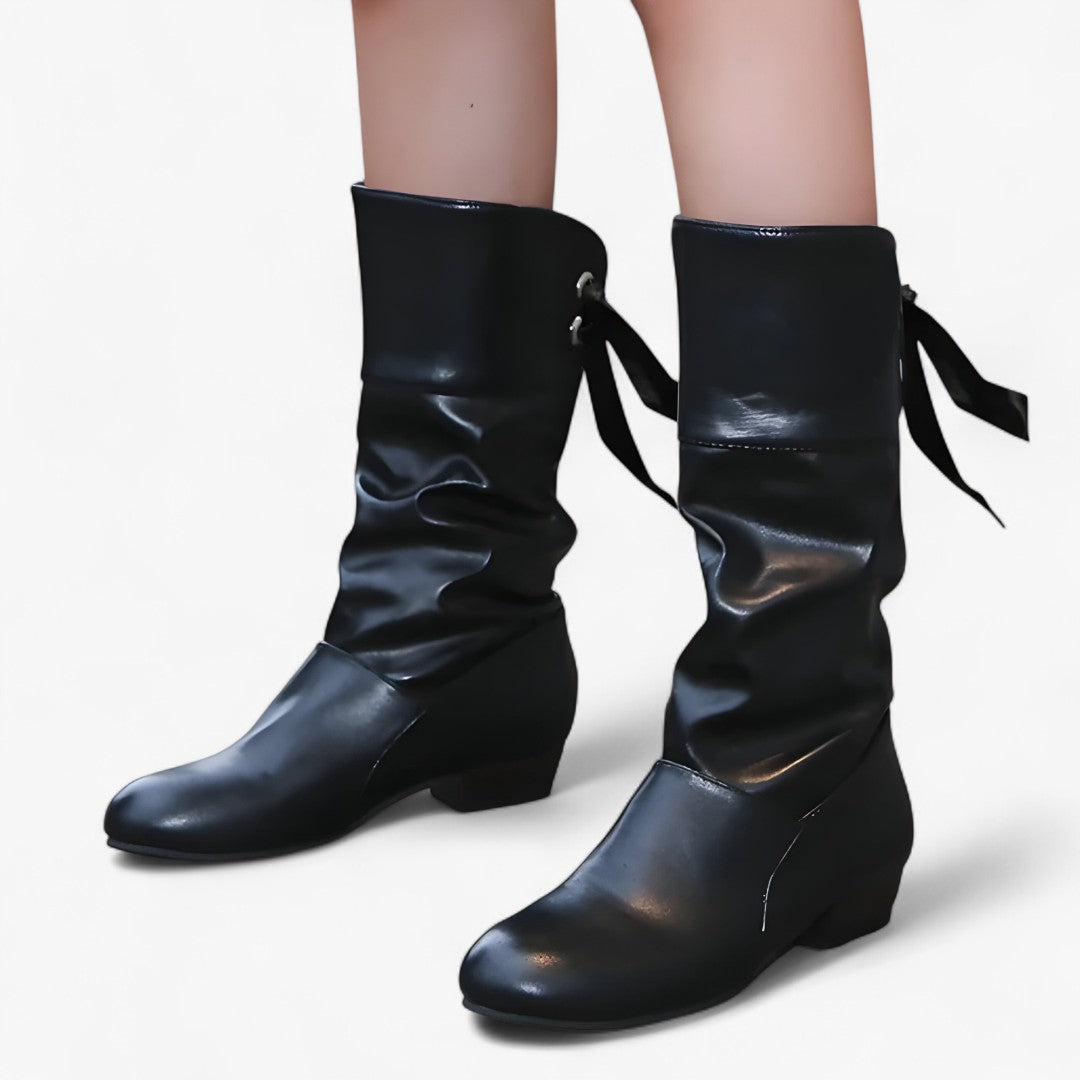 Stivali western al polpaccio con tacco spesso - - BOOTS Boots & Shoes polpaccio shoes spesso stivali stivali western tacco western - Concept Palermo