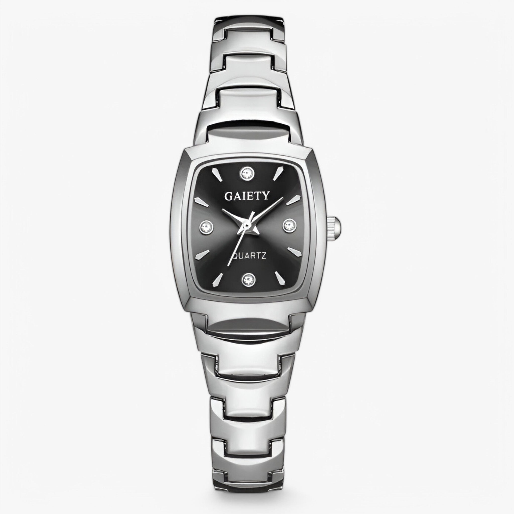 Orologio da donna casual al quarzo con cinturino in acciaio inox - nero argento - acciaio casual cinturino donna female watch inox orologio orologio donna quarzo watch for women - Concept Palermo