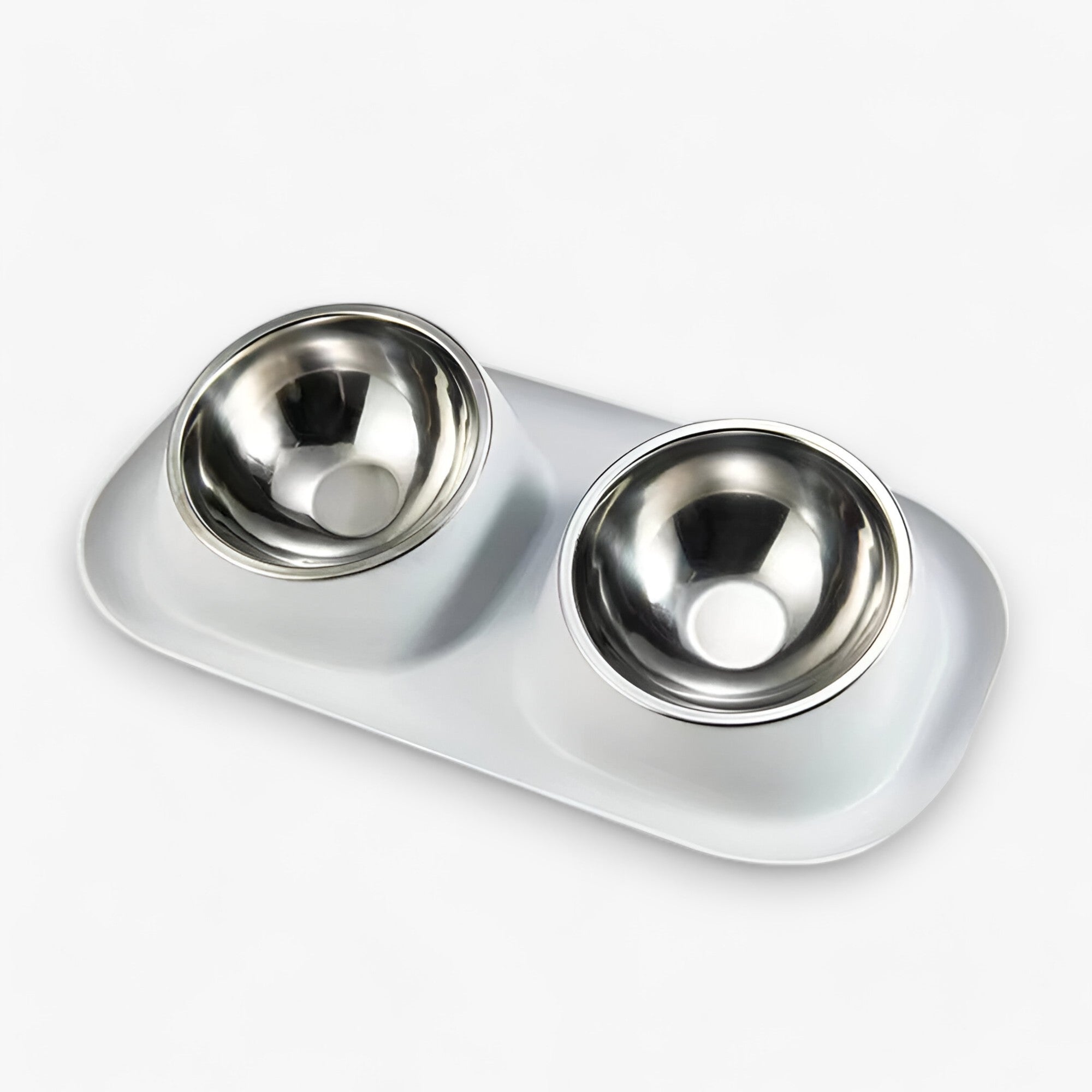 Ciotola Doppia in RVS – Antiscivolo e Amica del Collo Uomo - Bianco - amica antiscivolo ciotola ciotola doppia collo doppia pet pet accessories PET SUPPLIES pets & supplies uomo - Concept Palermo