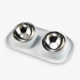 Ciotola Doppia in RVS - Antiscivolo e Amica del Collo Uomo - Bianco - amica antiscivolo ciotola ciotola doppia collo doppia Linen Men pet pet accessories PET SUPPLIES pets & supplies uomo - Concept Palermo
