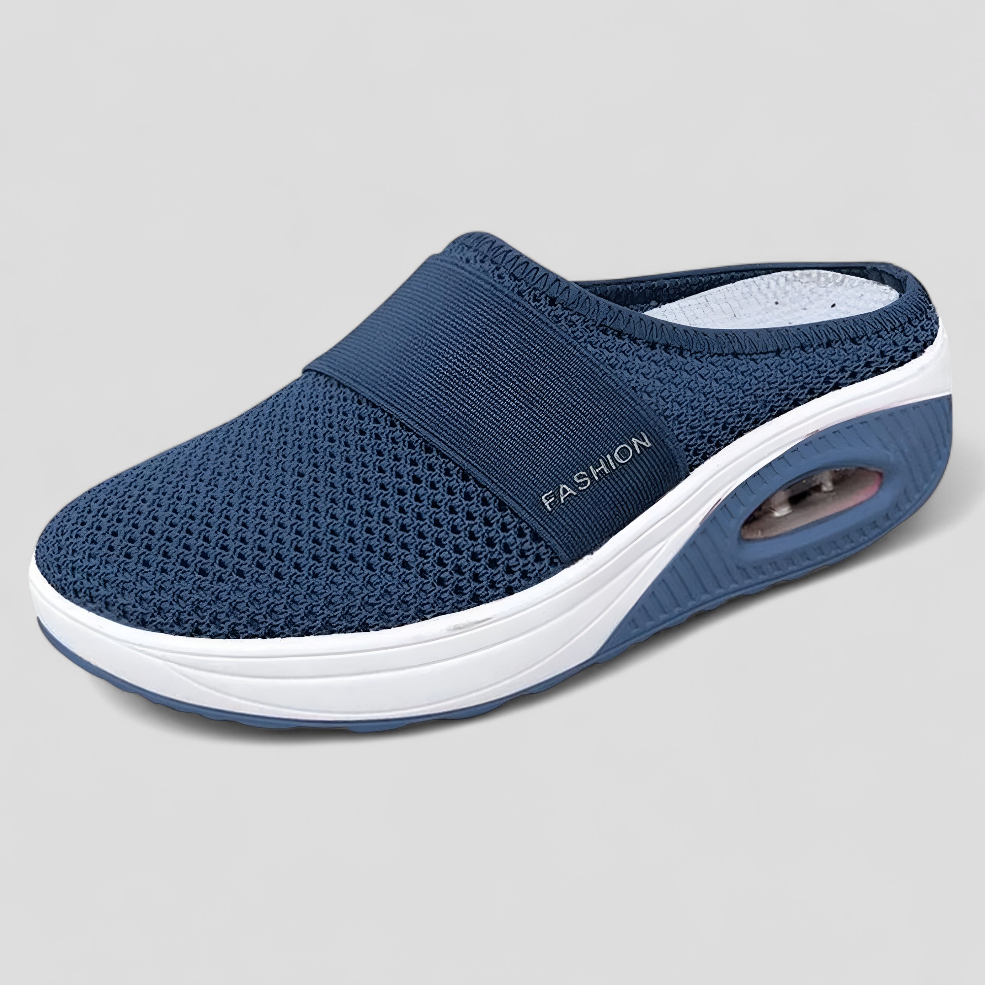 Parrucca Uomo Slip-On Traspirante in Mesh con Piattaforma e Suola Ammortizzata ad Aria - Blu navy - aria imbottita mesh parrucca parrucca slip piattaforma shoes slip - Concept Palermo