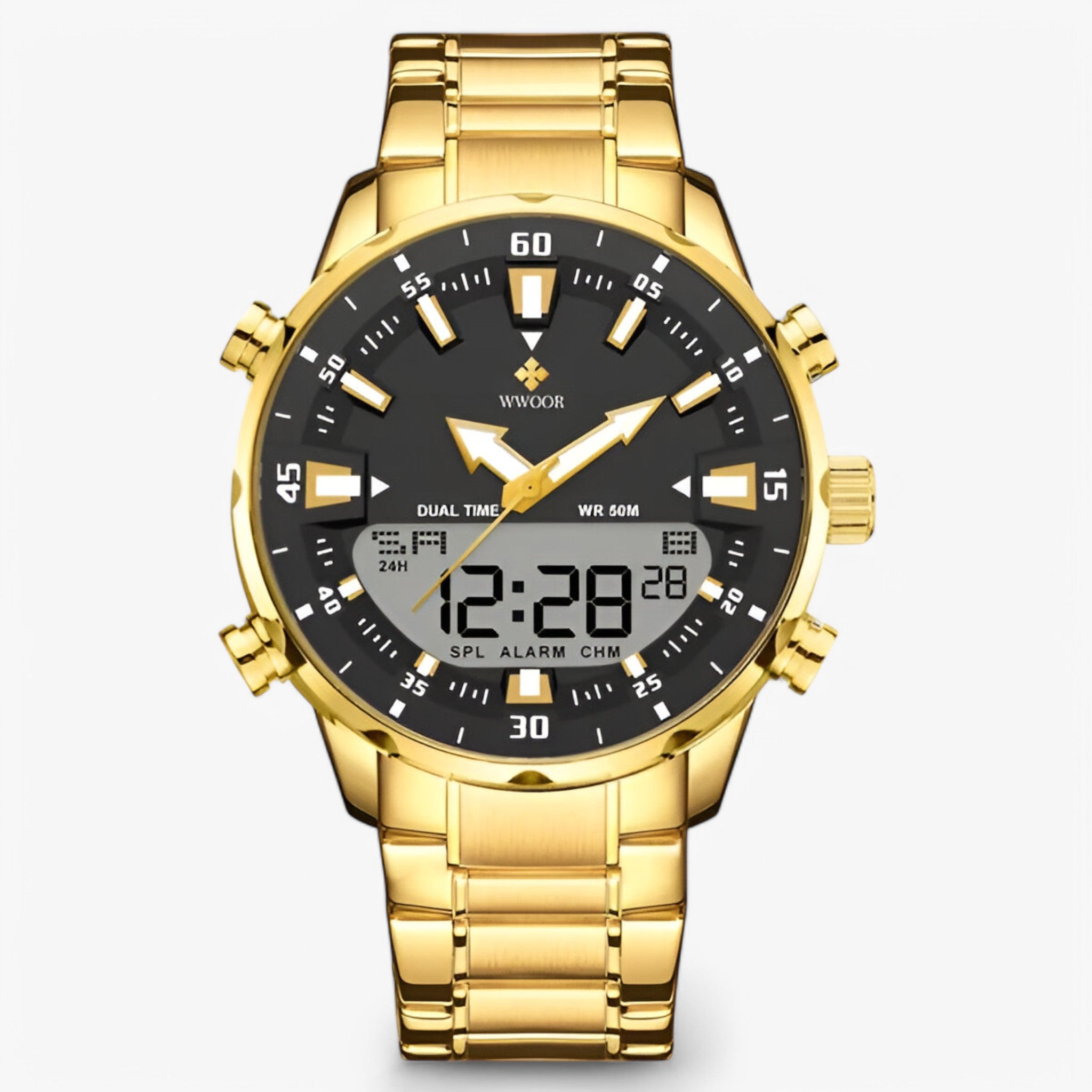 Orologio sportivo militare in acciaio inox Uomo - Nero oro - accessoires acciaio horloges inox militare orologio orologio sportivo sport sportivo uomo watches - Concept Palermo