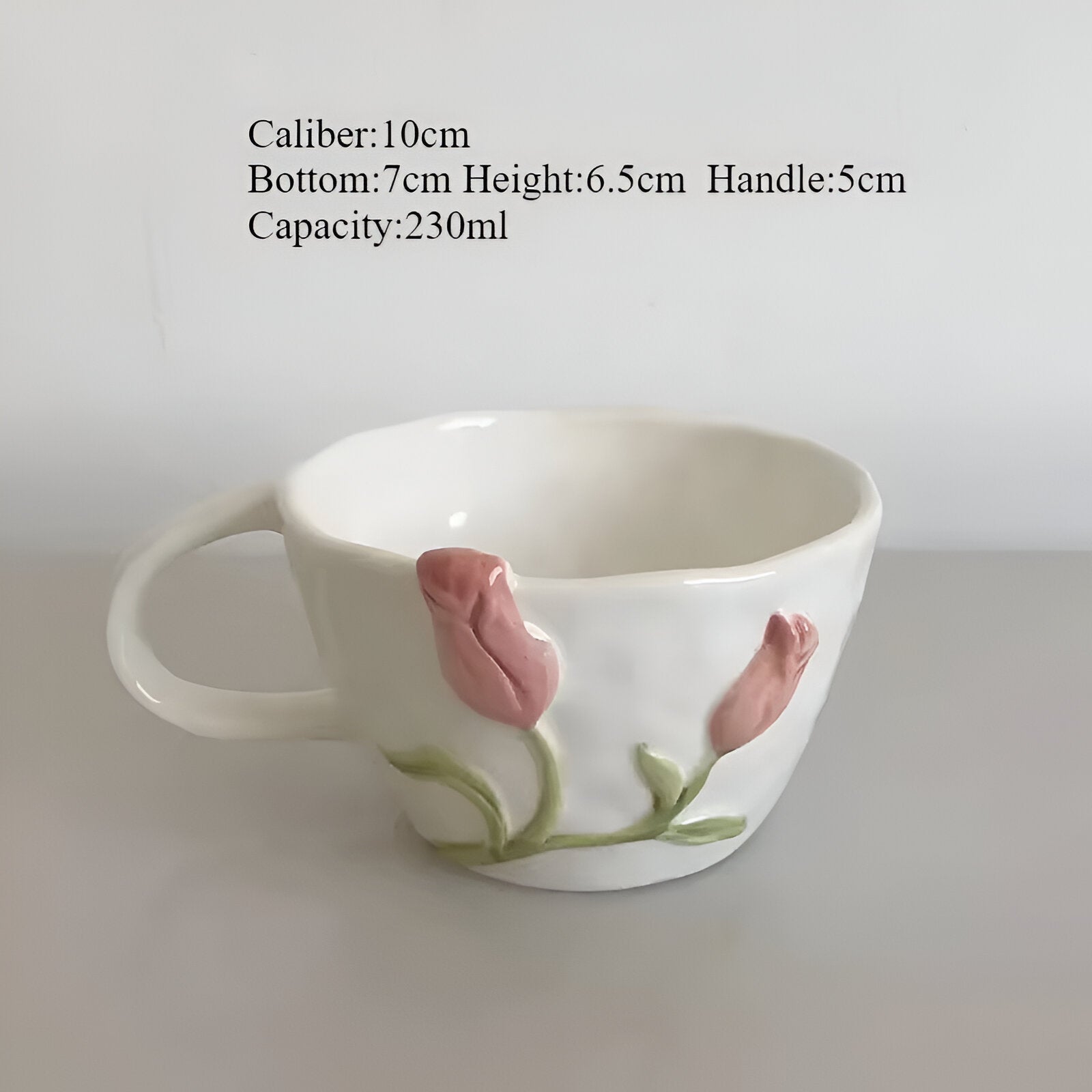 Tazza da caffè in ceramica creativa a forma di tulipano con piattino - Tazza rosa 260-310ML - caffè ceramica creativa forma home & garden huis & tuin piattino tazza tazza caffè - Concept Palermo