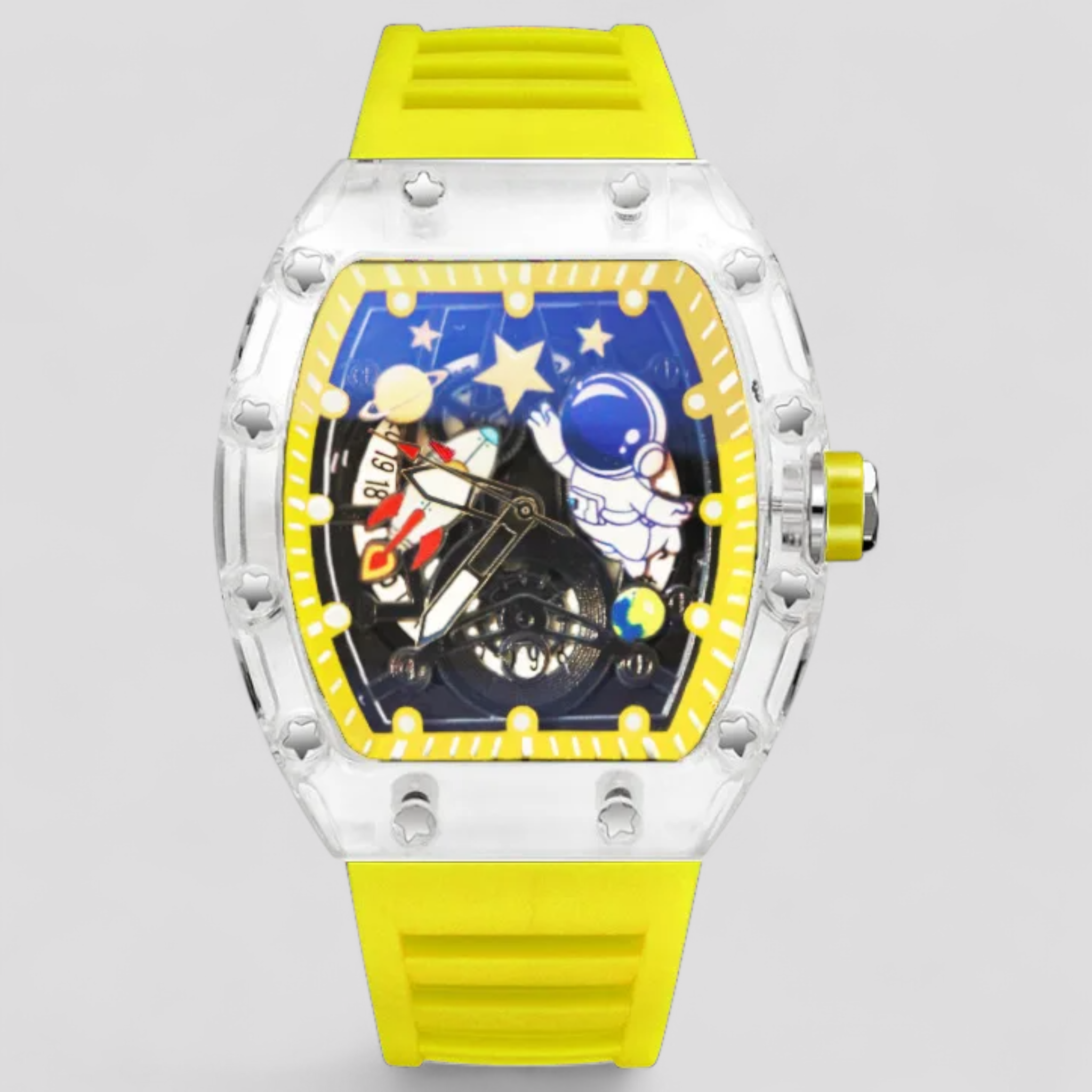 Orologio Meccanico Uomo Estivo Personalizzabile, Cassa Acciaio, Cinturino in Tessuto - Giallo limone - estivo meccanico orologio orologio meccanico personalizzato uomo watch for men watch for women watches WATCHES FOR MEN - Concept Palermo
