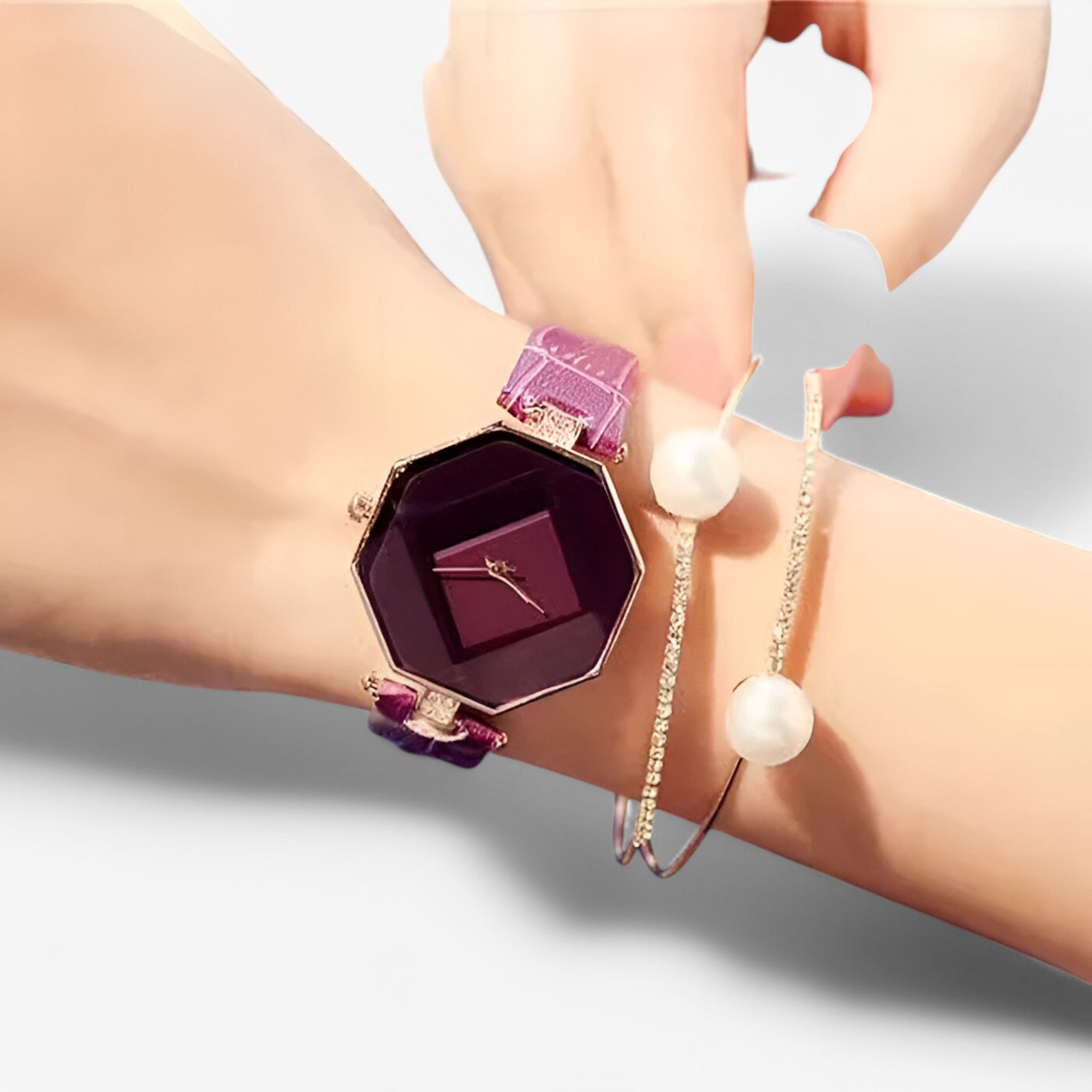 Orologio da donna in pelle con dettagli dorati e cristalli - - cristalli dettagli donna dorati female watch orologio orologio donna pelle watch for women watches - Concept Palermo