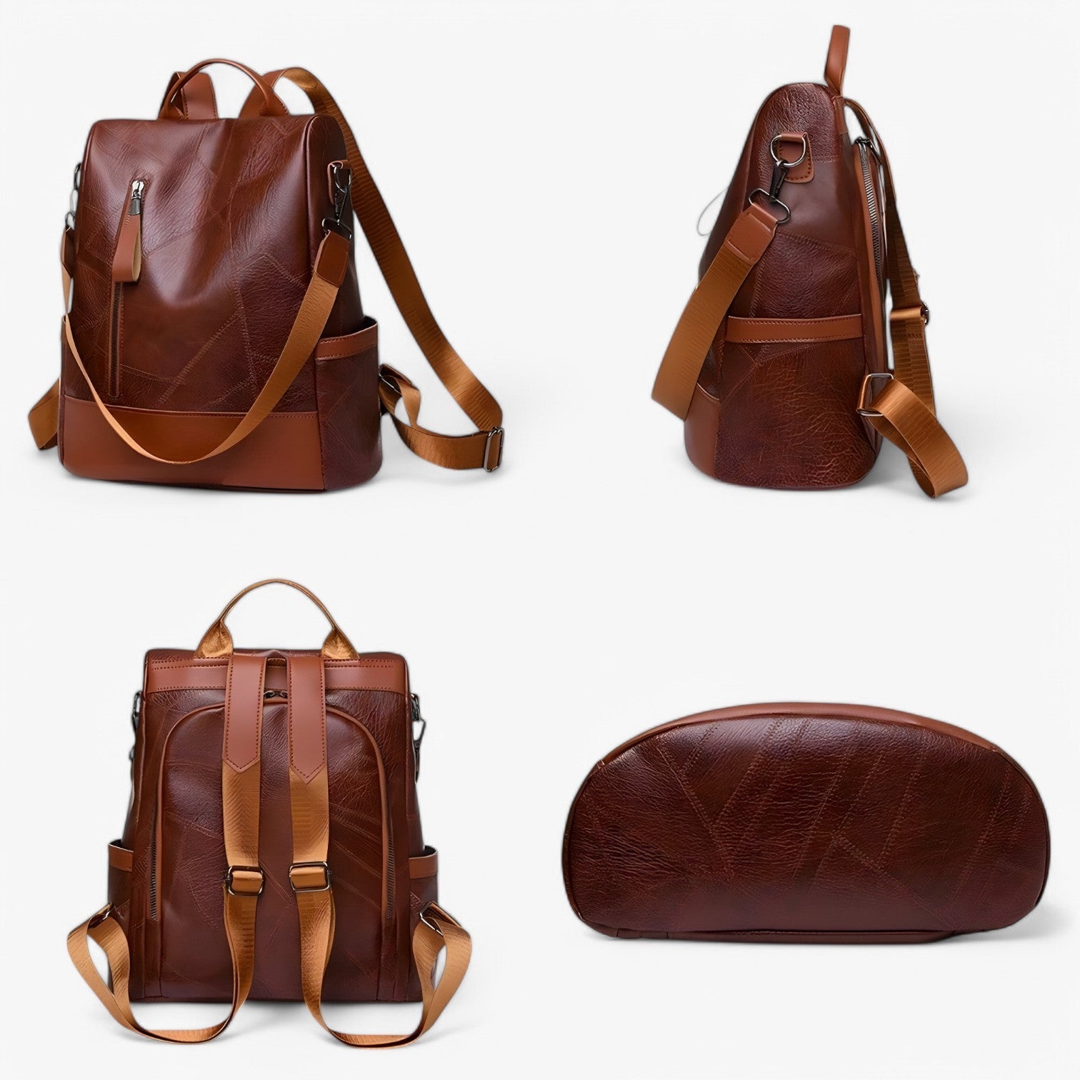 Zaino Donna in Vera Pelle Nera per Scuola, Viaggi e Lavoro - Elegante e Spazioso - - Bags donna pelle scuola scuola viaggi Shoulder Bags viaggi women bags - Concept Palermo
