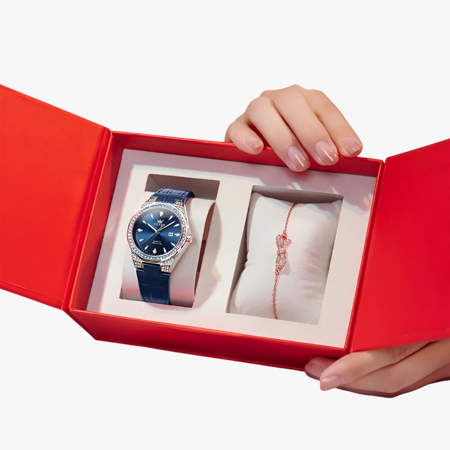 Orologio impermeabile con cinturino in pelle - Set Blu - cinturino female watch impermeabile ladies watch orologio orologio impermeabile pelle watch watch for women watches - Concept Palermo